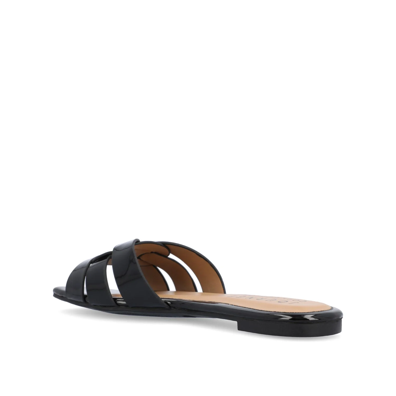 ARRINA SLIDE SANDALS IN BASIC PATENT - Black Patent - Image 4