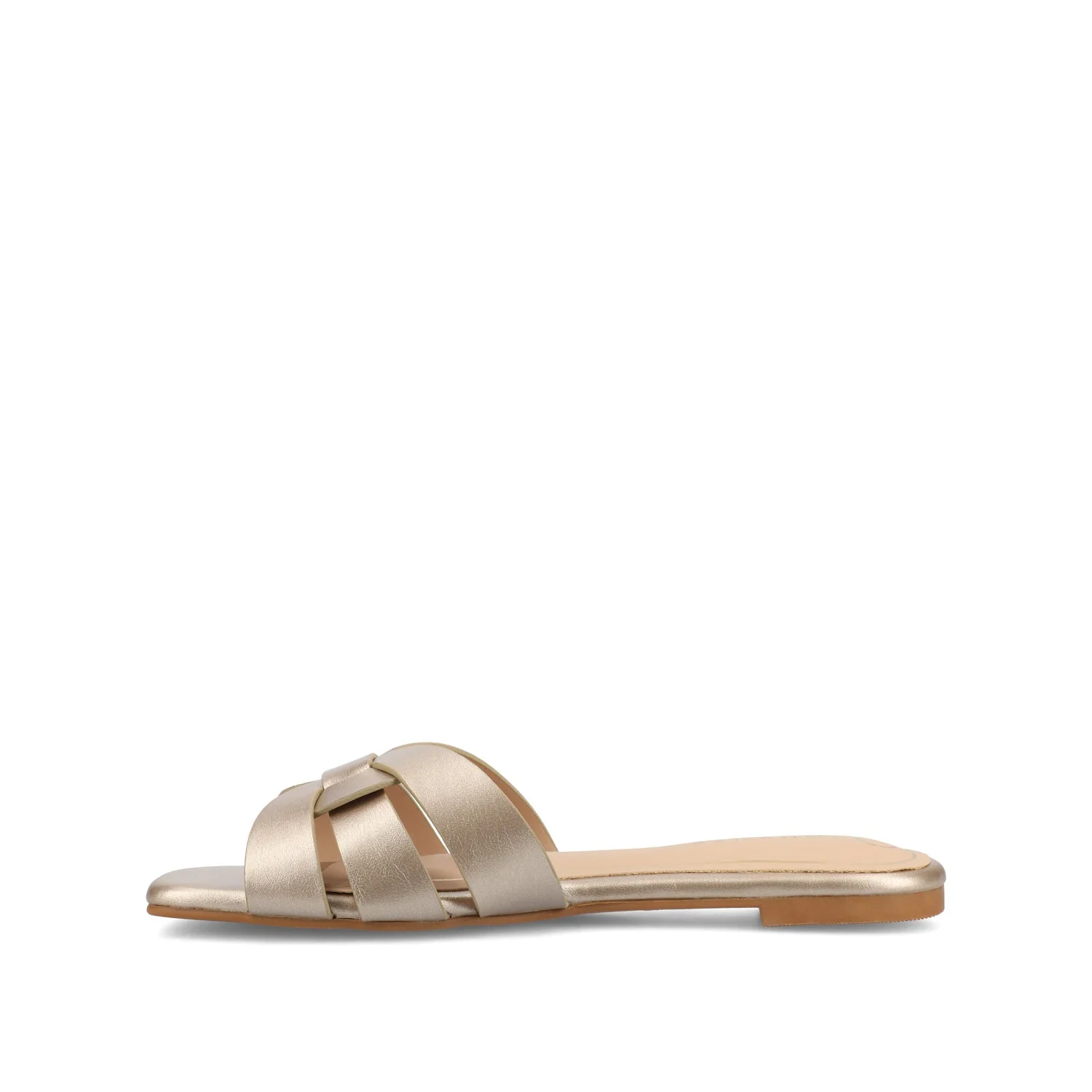ARRINA SLIDE SANDALS IN BASIC PATENT - Champagne PU - Image 3