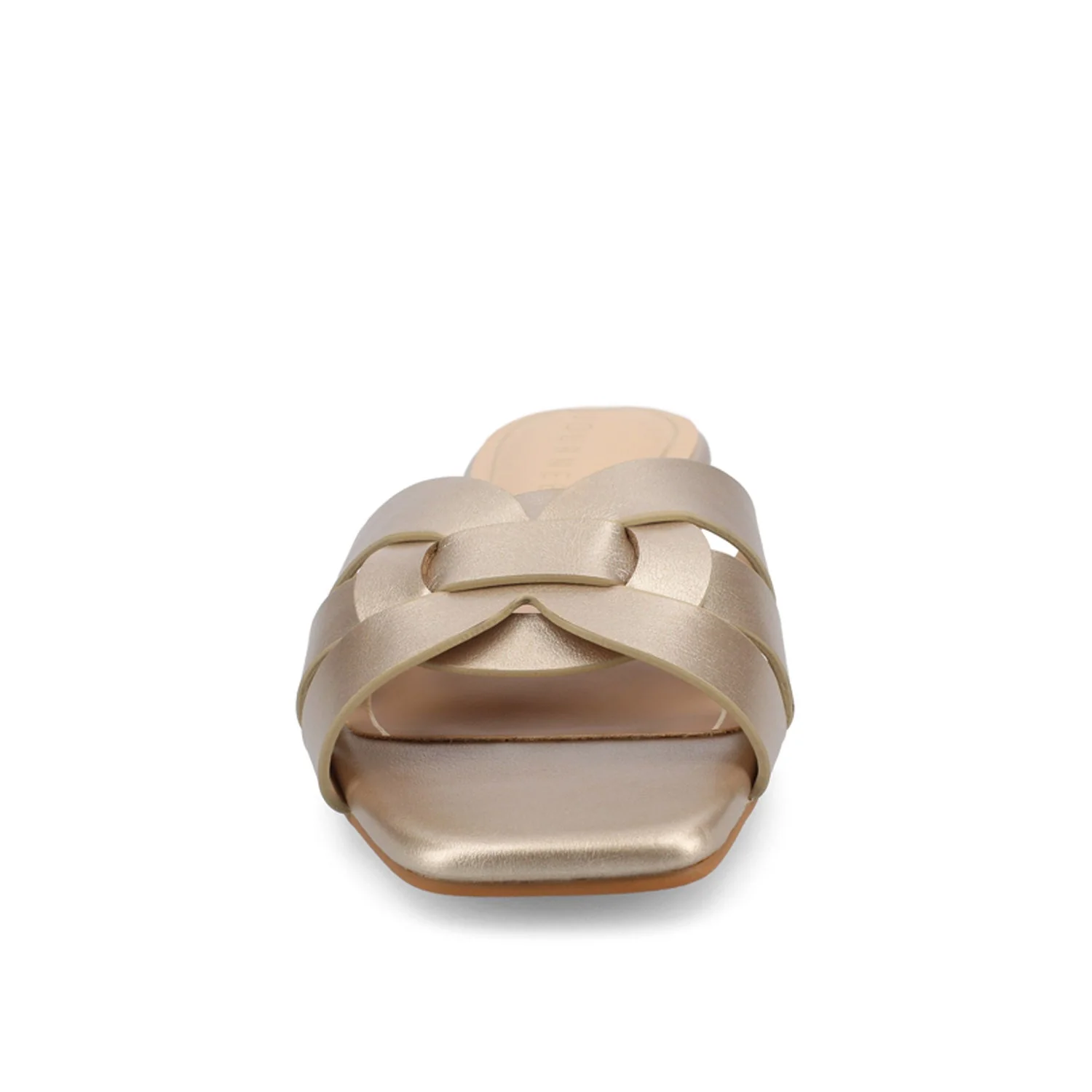 ARRINA SLIDE SANDALS IN BASIC PATENT - Champagne PU - Image 5