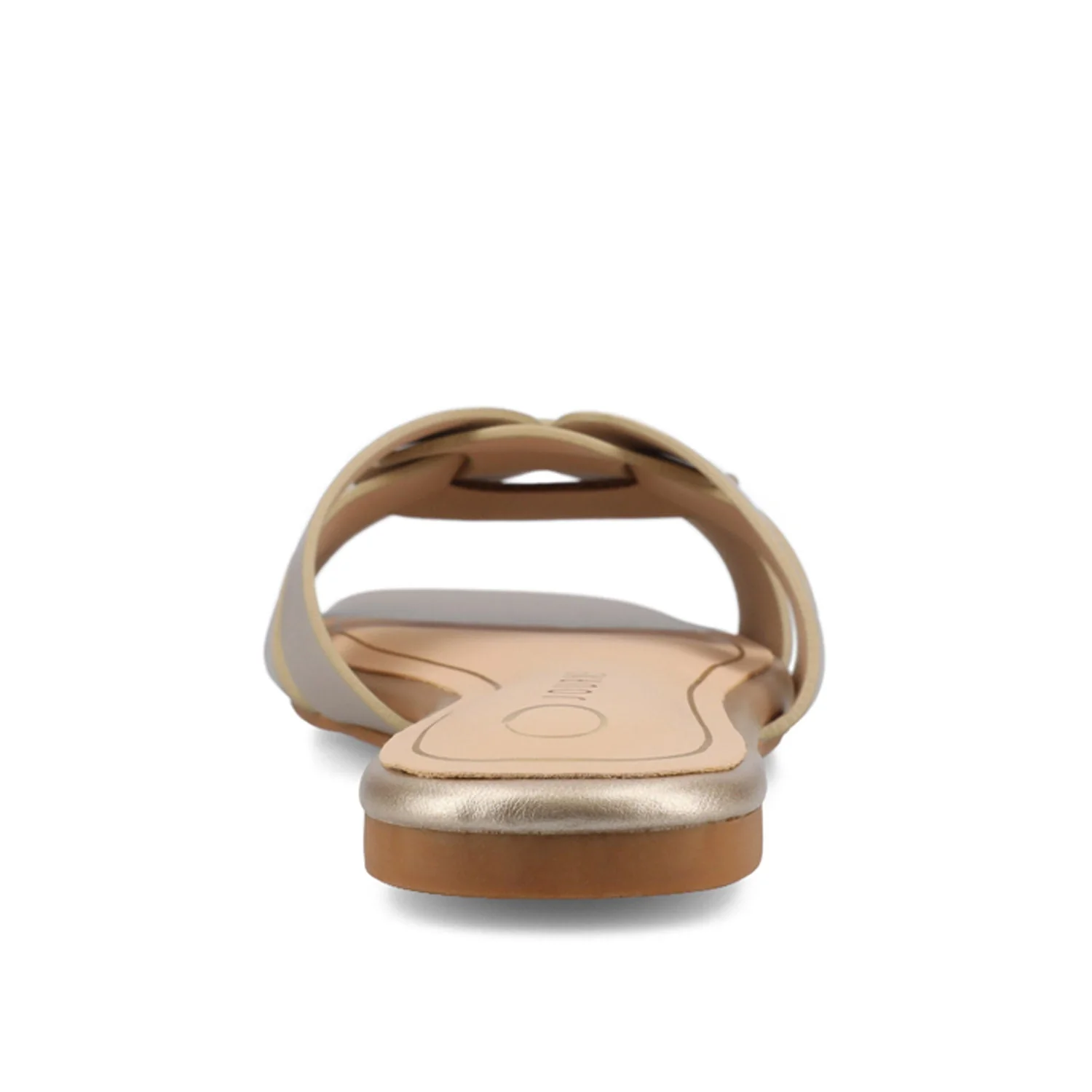ARRINA SLIDE SANDALS IN BASIC PATENT - Champagne PU - Image 7
