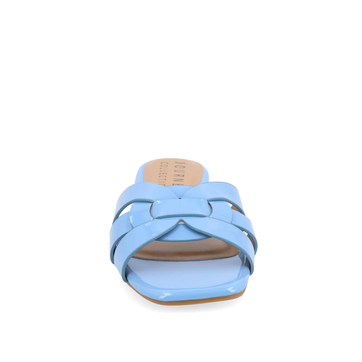 ARRINA SLIDE SANDALS IN STATEMENT PATENT - Blue Patent - Image 4