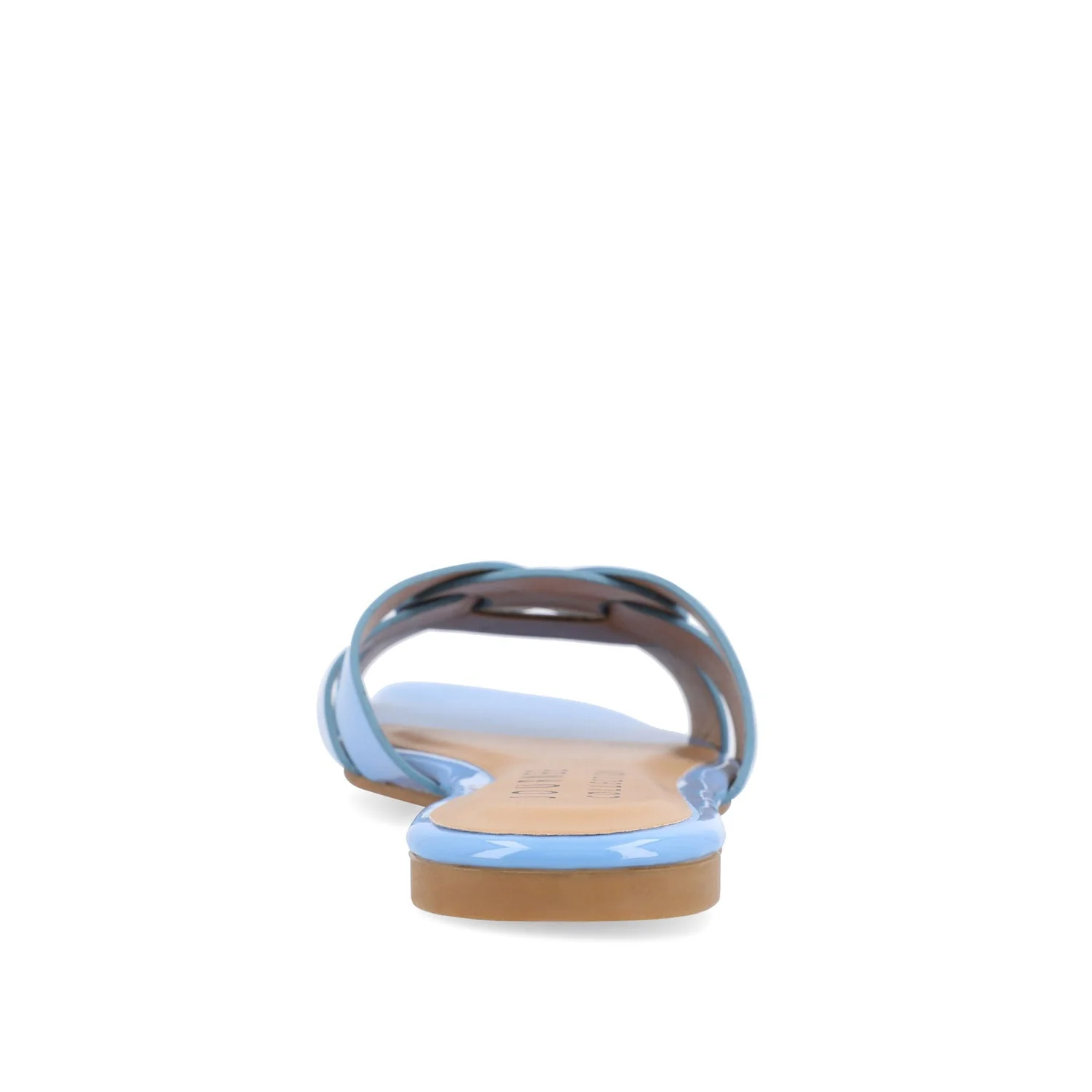 ARRINA SLIDE SANDALS IN STATEMENT PATENT - Blue Patent - Image 6