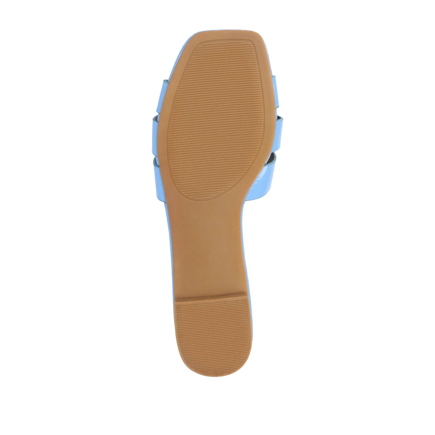ARRINA SLIDE SANDALS IN STATEMENT PATENT - Blue Patent - Image 7