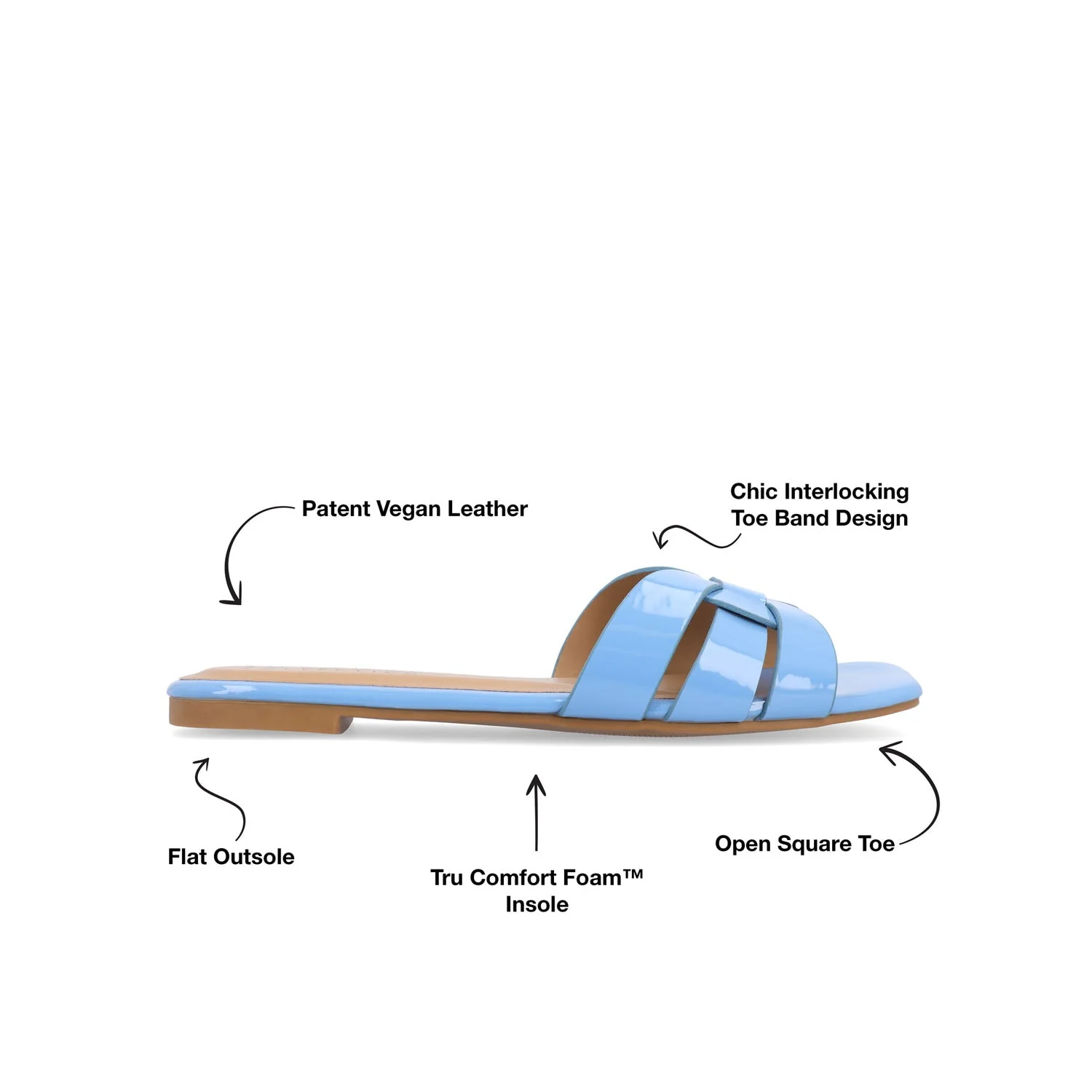 ARRINA SLIDE SANDALS IN STATEMENT PATENT - Blue Patent - Image 8