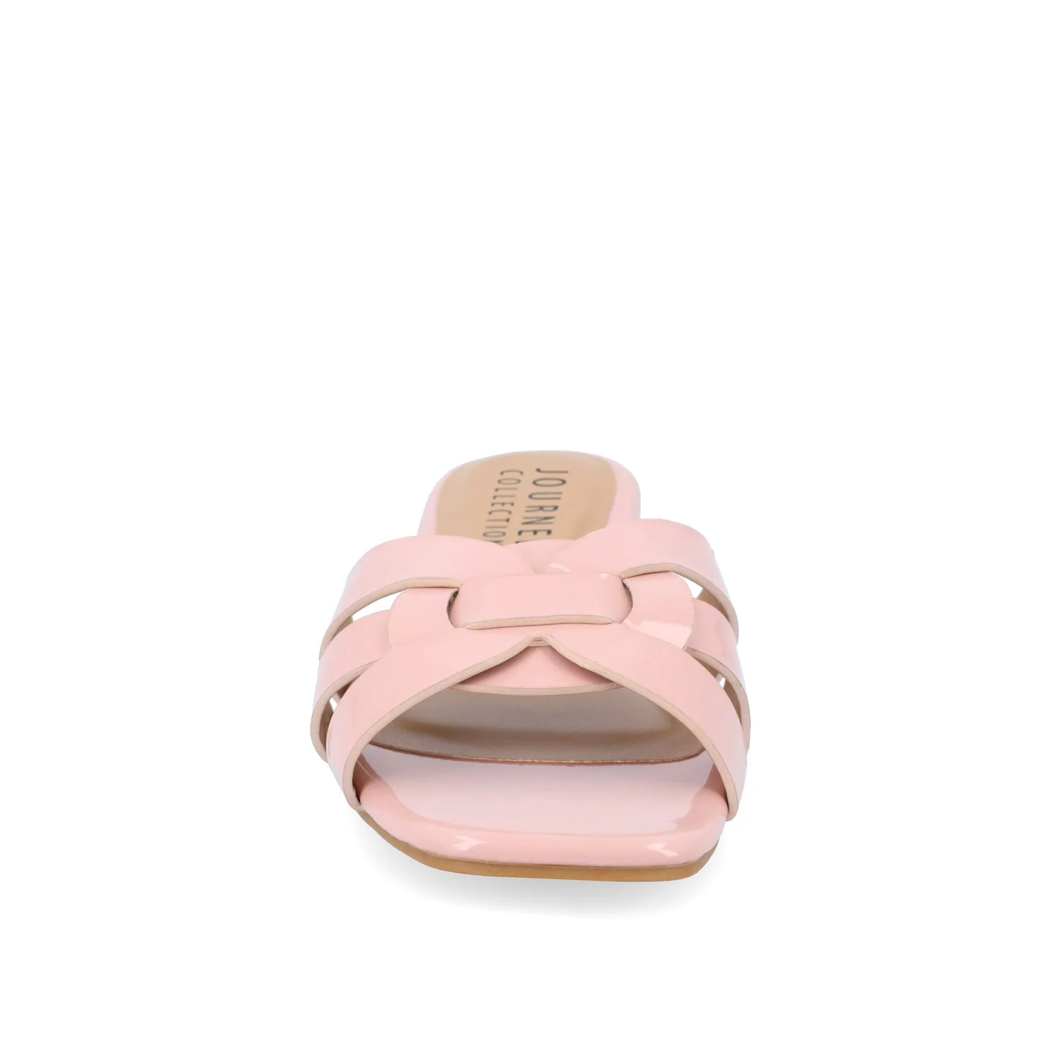 ARRINA SLIDE SANDALS IN STATEMENT PATENT - Blush Patent - Image 4