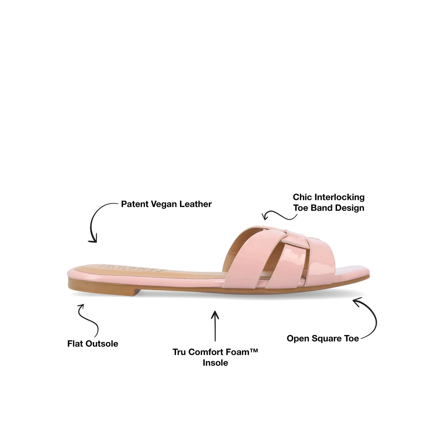 ARRINA SLIDE SANDALS IN STATEMENT PATENT - Blush Patent - Image 9