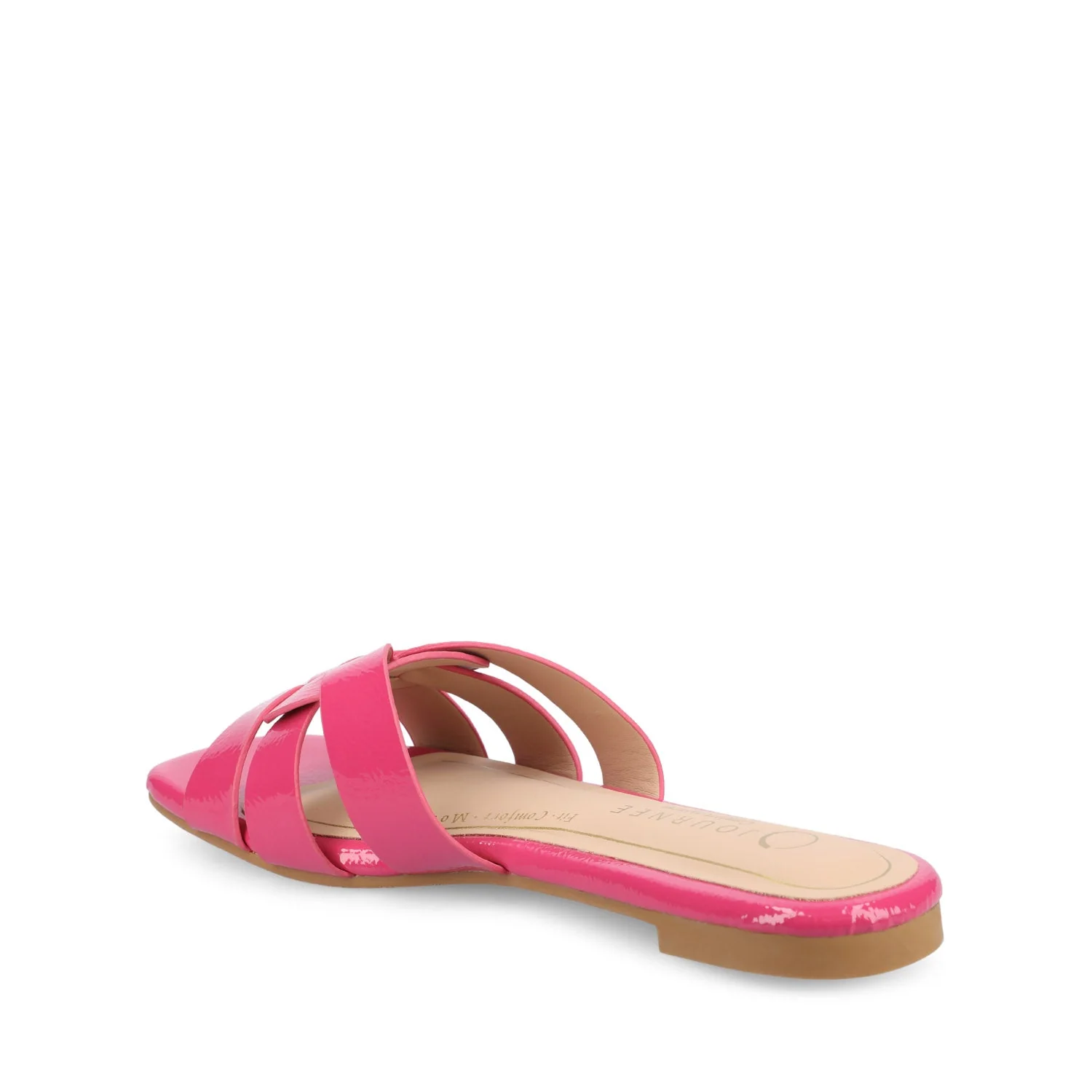 ARRINA SLIDE SANDALS IN STATEMENT PATENT - Hot Pink Patent - Image 3