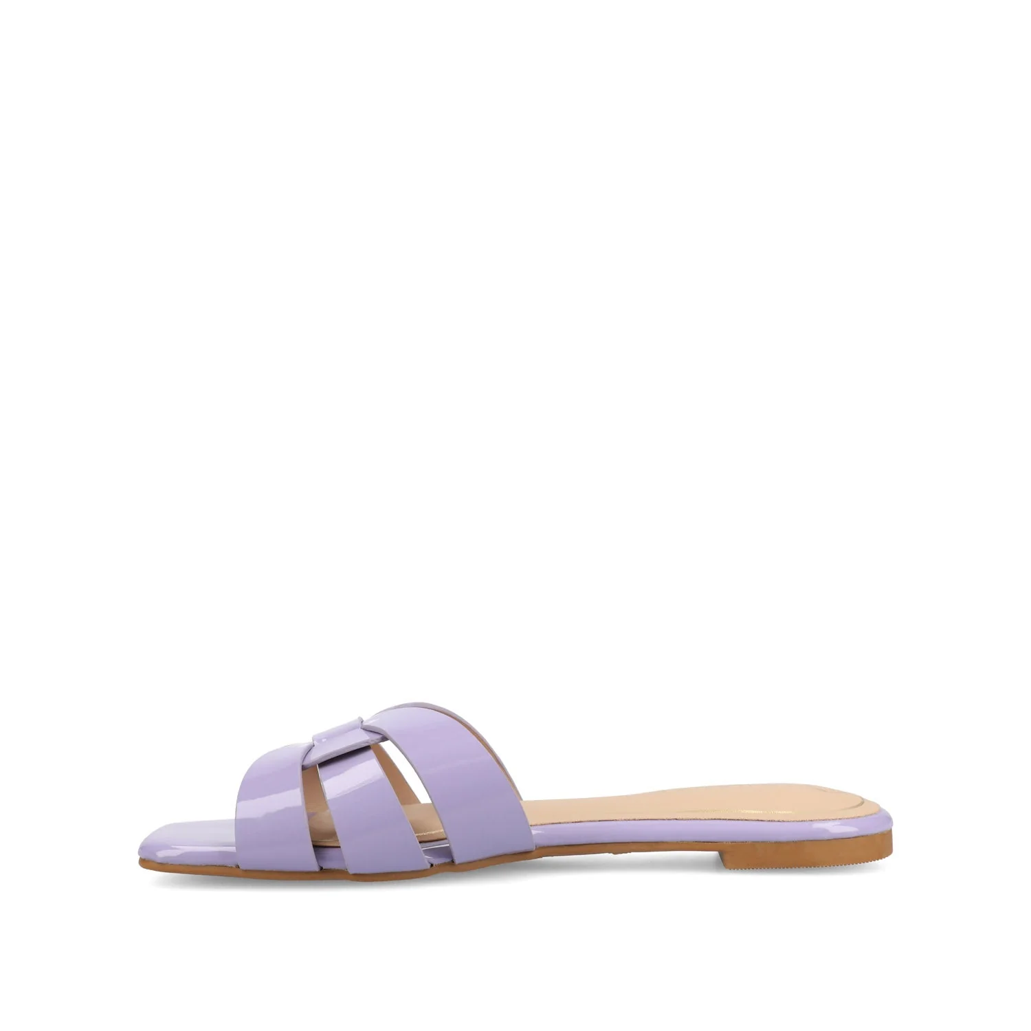ARRINA SLIDE SANDALS IN STATEMENT PATENT - Lilac Patent - Image 3