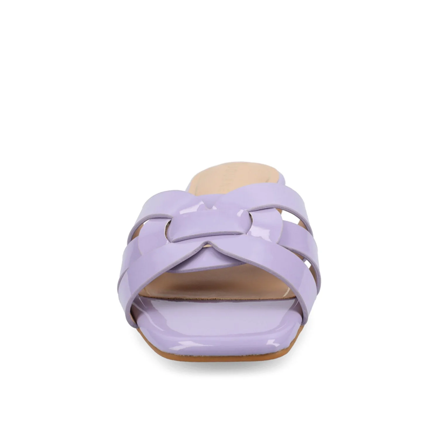 ARRINA SLIDE SANDALS IN STATEMENT PATENT - Lilac Patent - Image 5