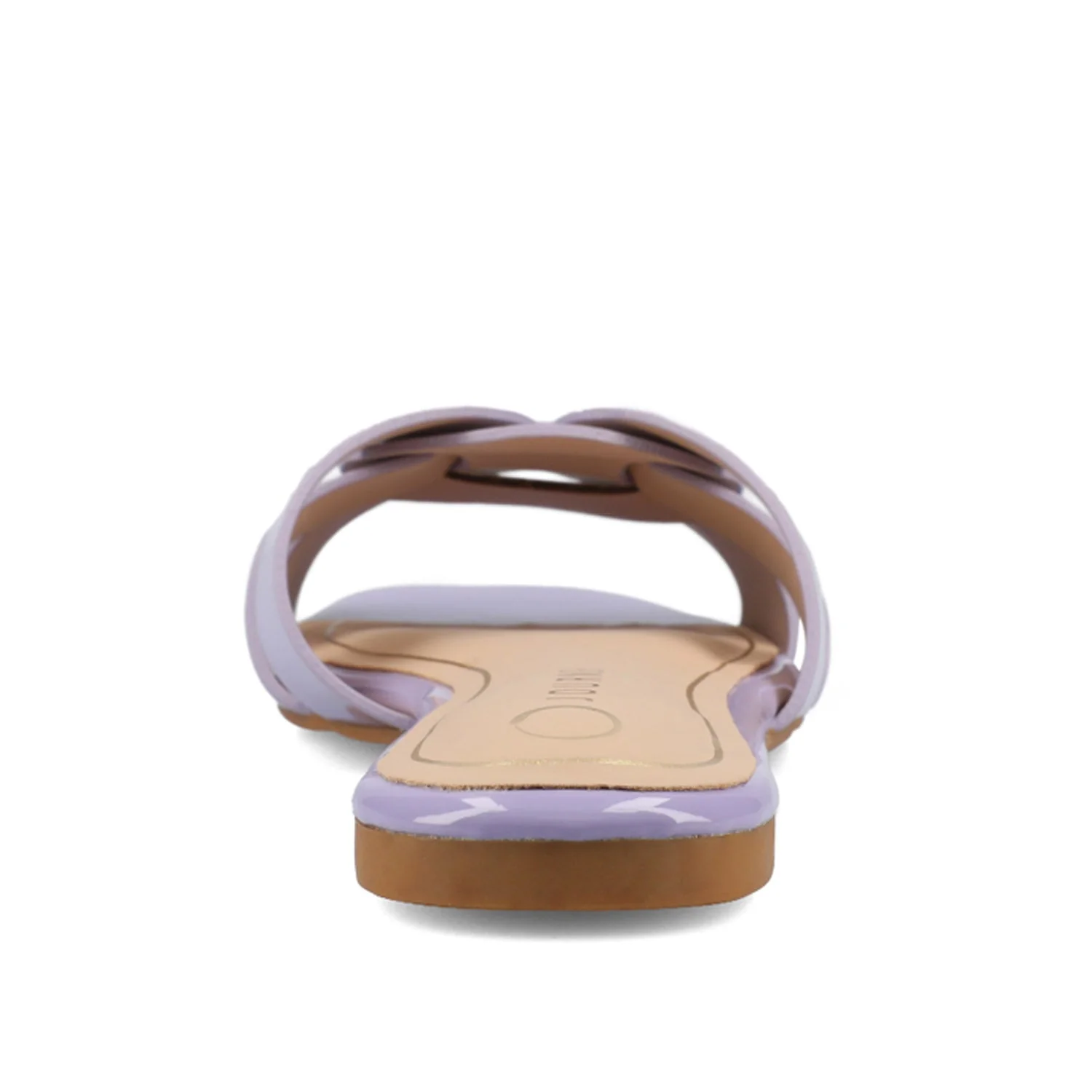ARRINA SLIDE SANDALS IN STATEMENT PATENT - Lilac Patent - Image 7