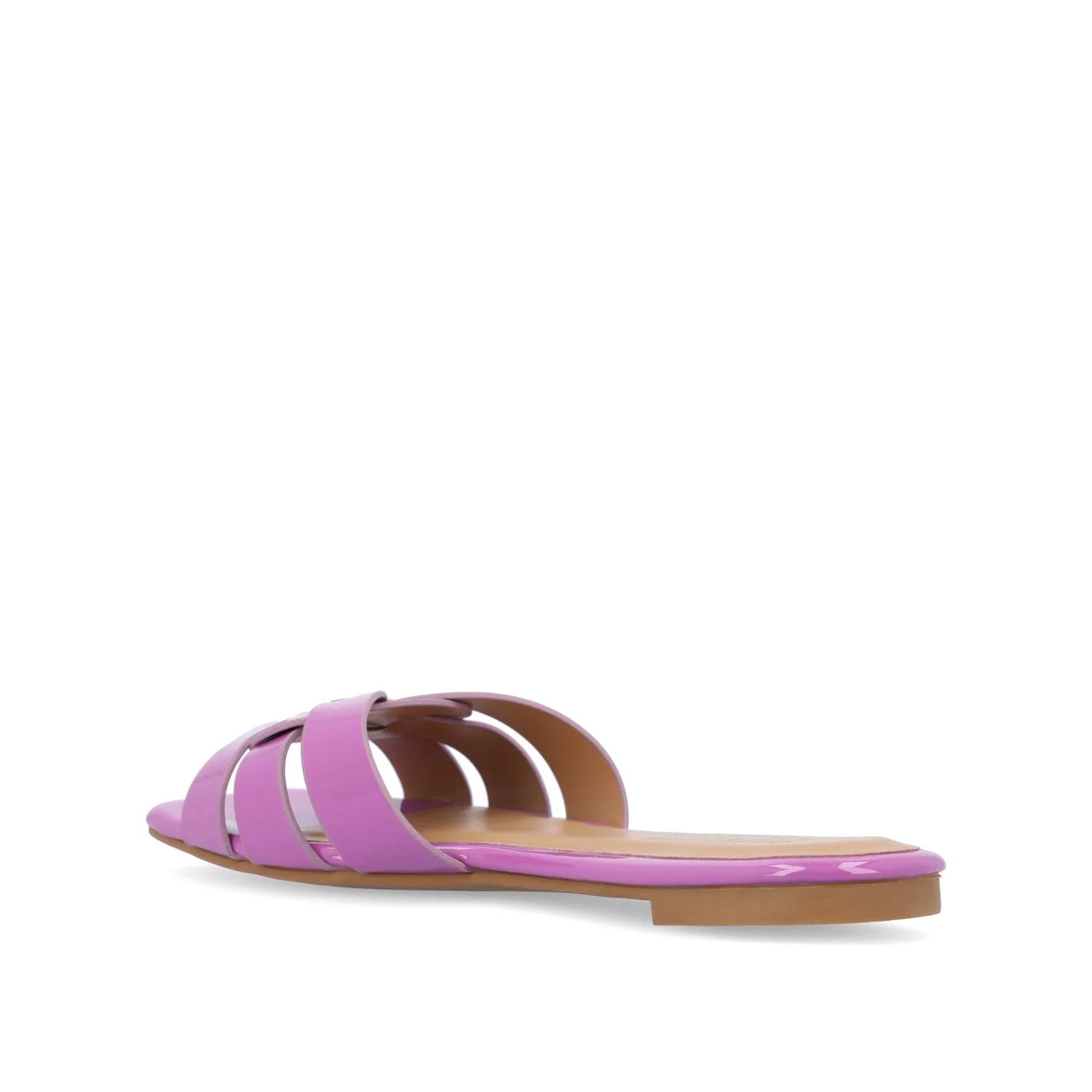 ARRINA SLIDE SANDALS IN STATEMENT PATENT - Purple Patent - Image 4
