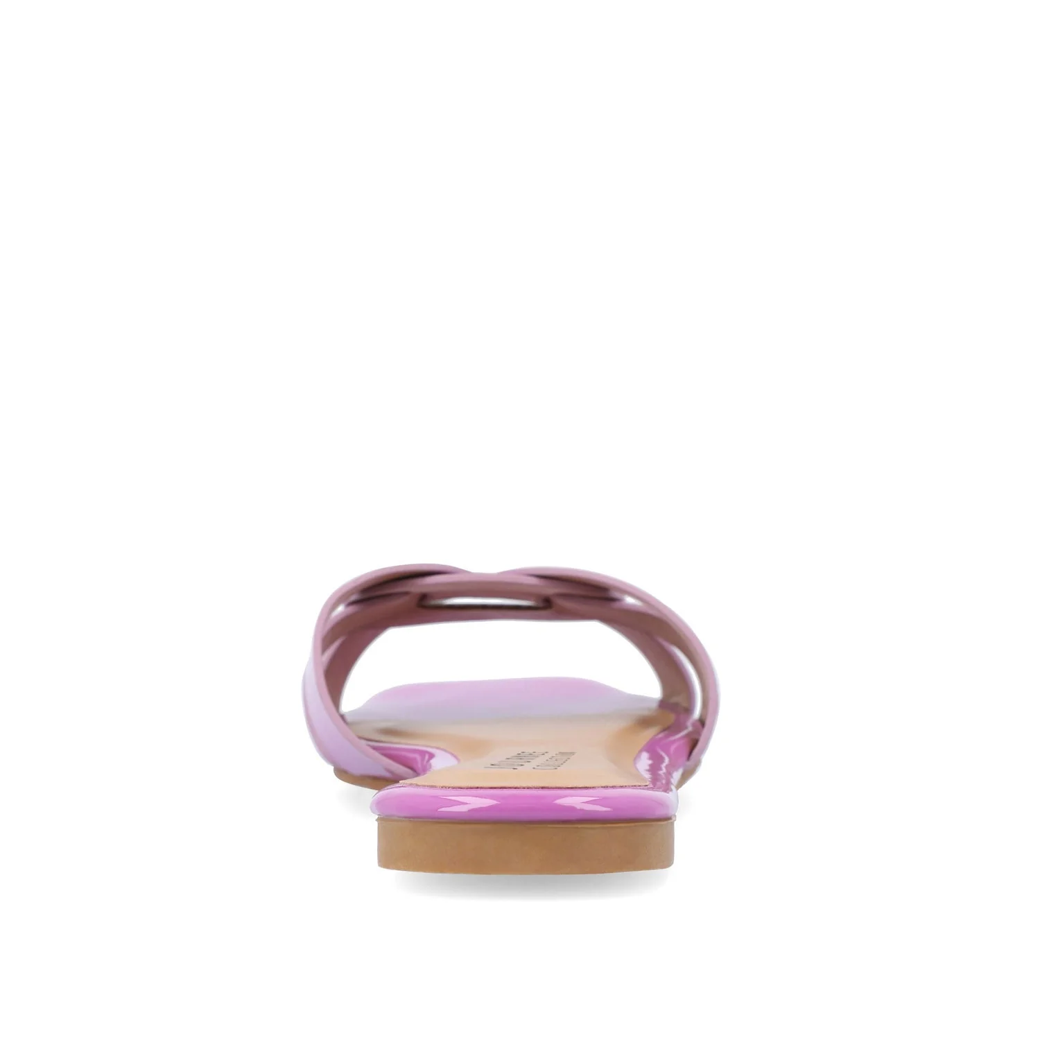 ARRINA SLIDE SANDALS IN STATEMENT PATENT - Purple Patent - Image 7