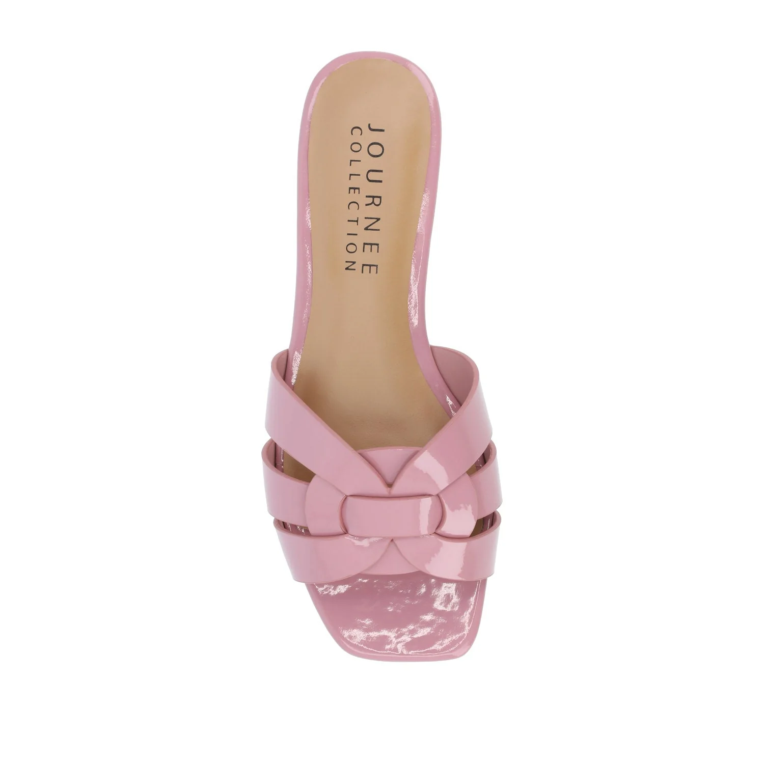 ARRINA SLIDE SANDALS IN STATEMENT PATENT - Rose Patent - Image 6