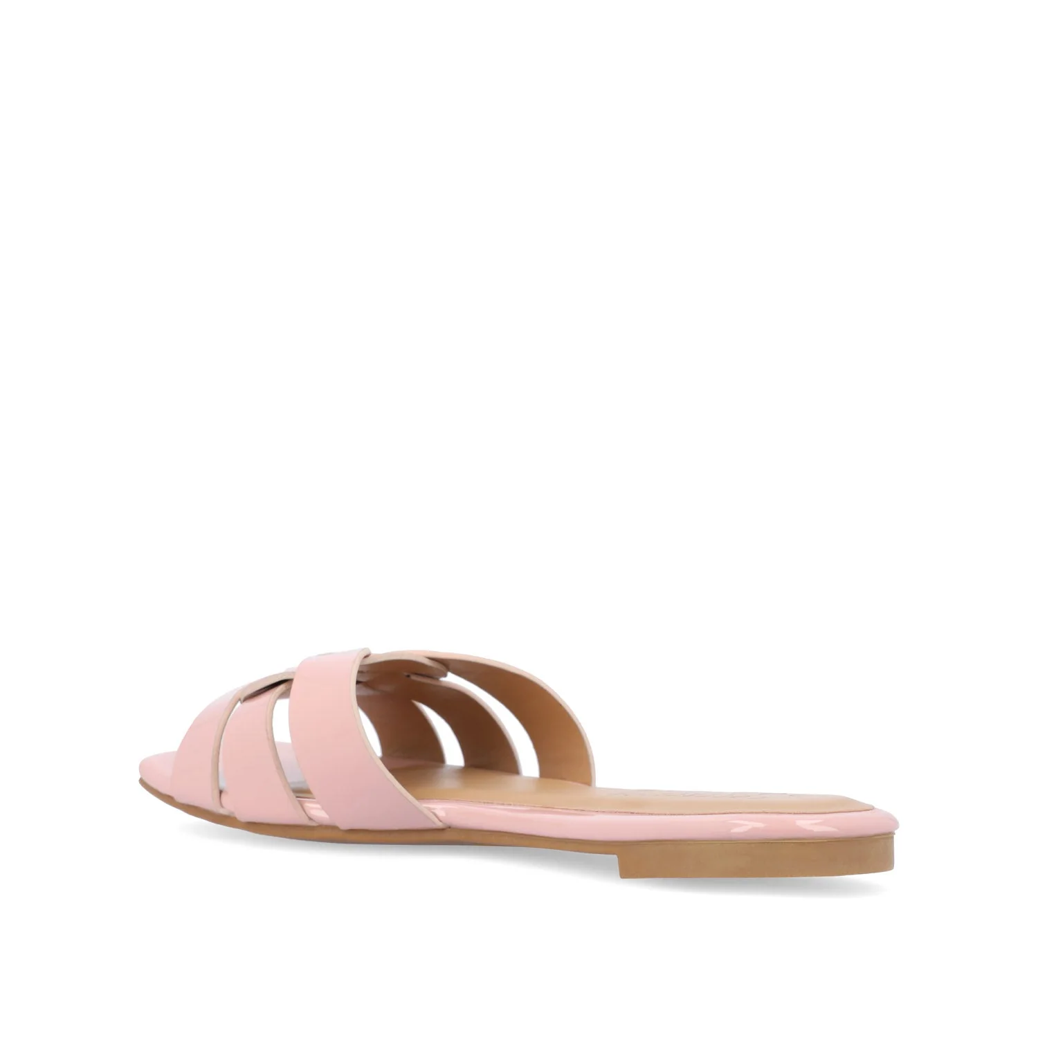 ARRINA STATEMENT PATENT SLIDE SANDALS IN WIDE - Blush Patent - Image 4