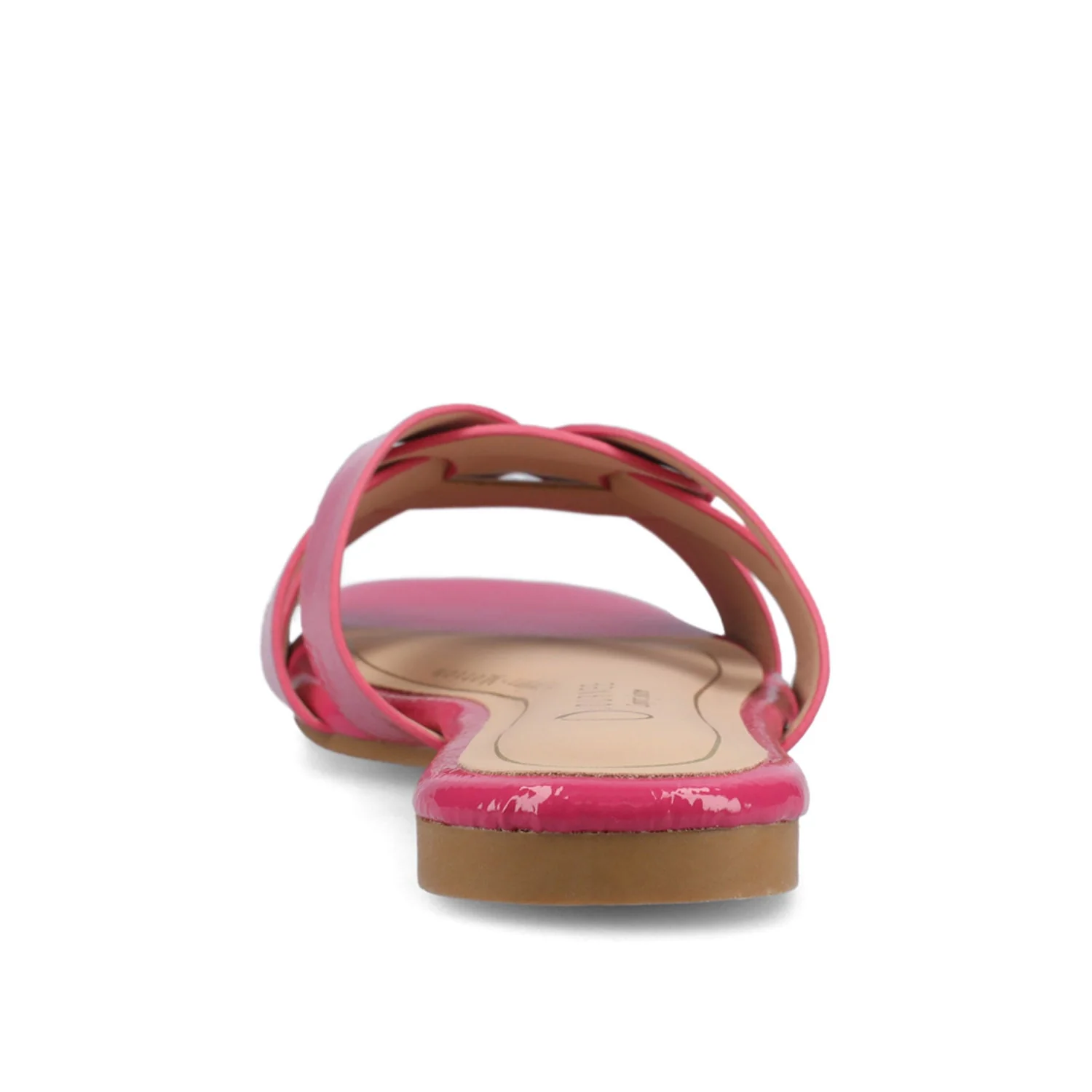 ARRINA STATEMENT PATENT SLIDE SANDALS IN WIDE - Hot Pink Patent - Image 6