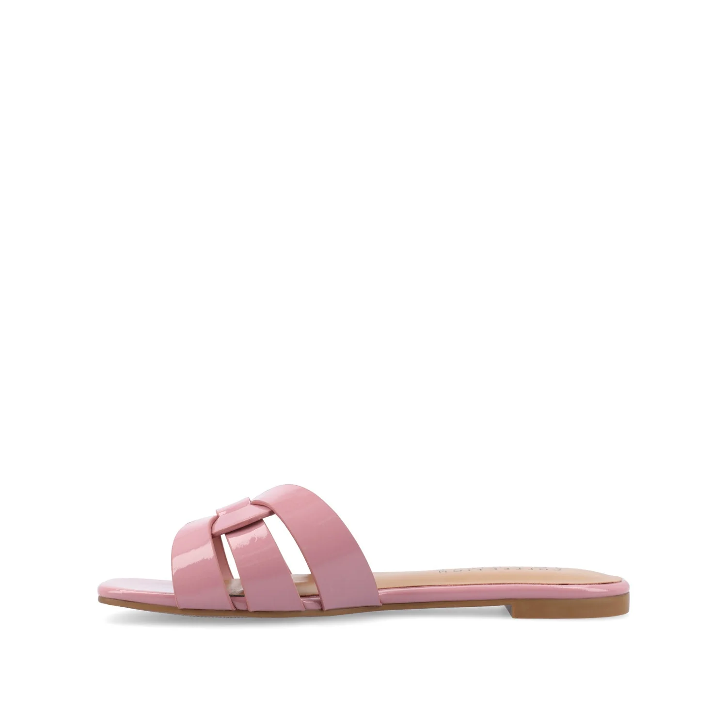 ARRINA STATEMENT PATENT SLIDE SANDALS IN WIDE - Rose Patent - Image 4