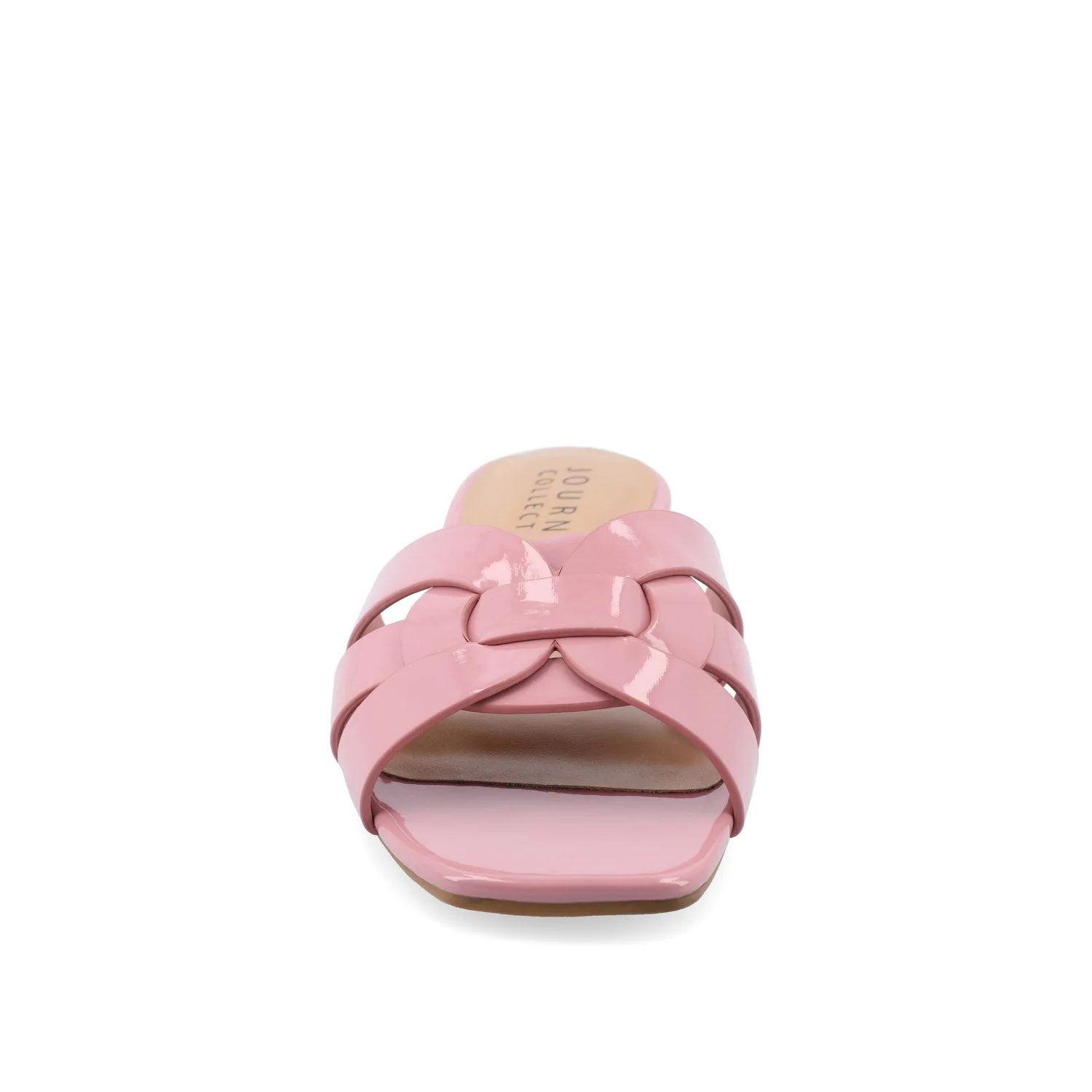 ARRINA STATEMENT PATENT SLIDE SANDALS IN WIDE - Rose Patent - Image 6