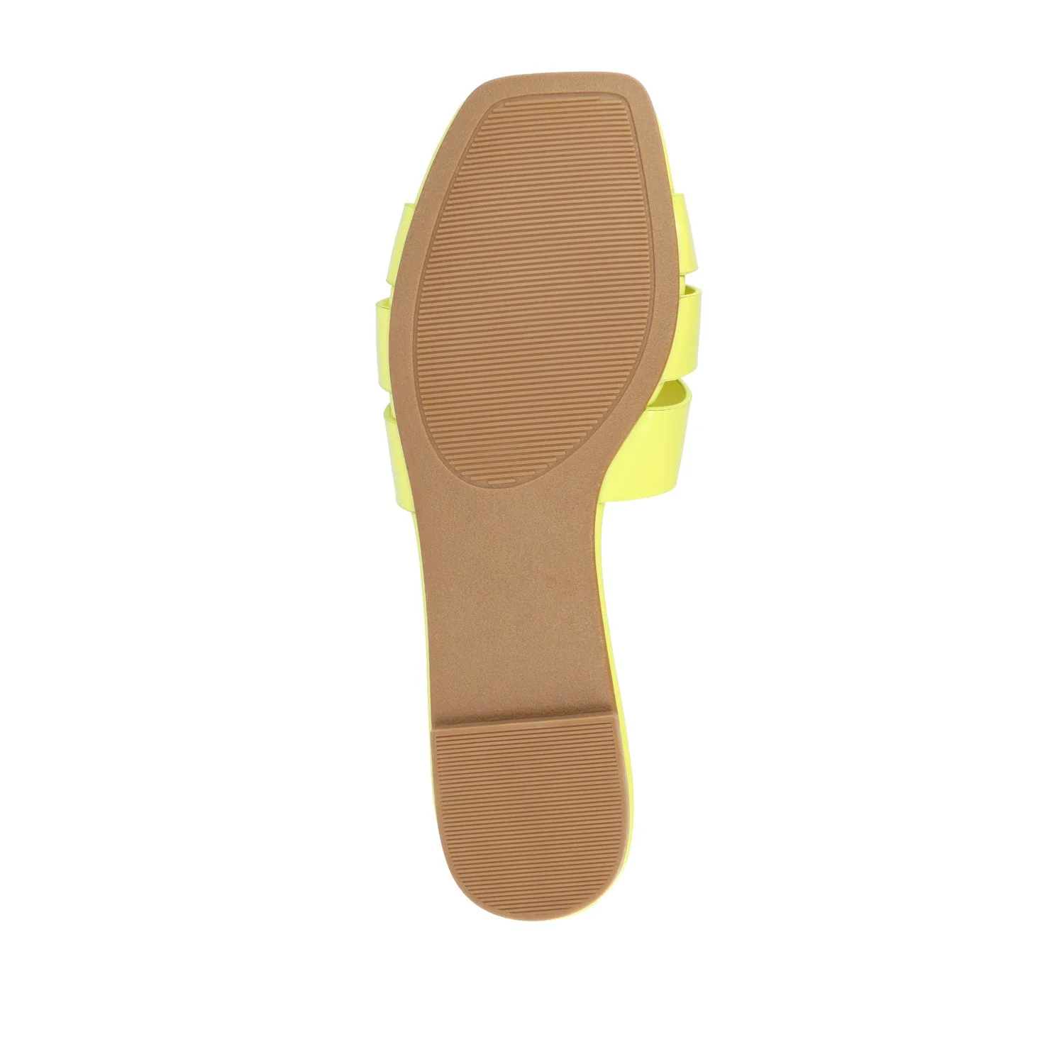 ARRINA STATEMENT PATENT SLIDE SANDALS IN WIDE - Yellow Patent - Image 8