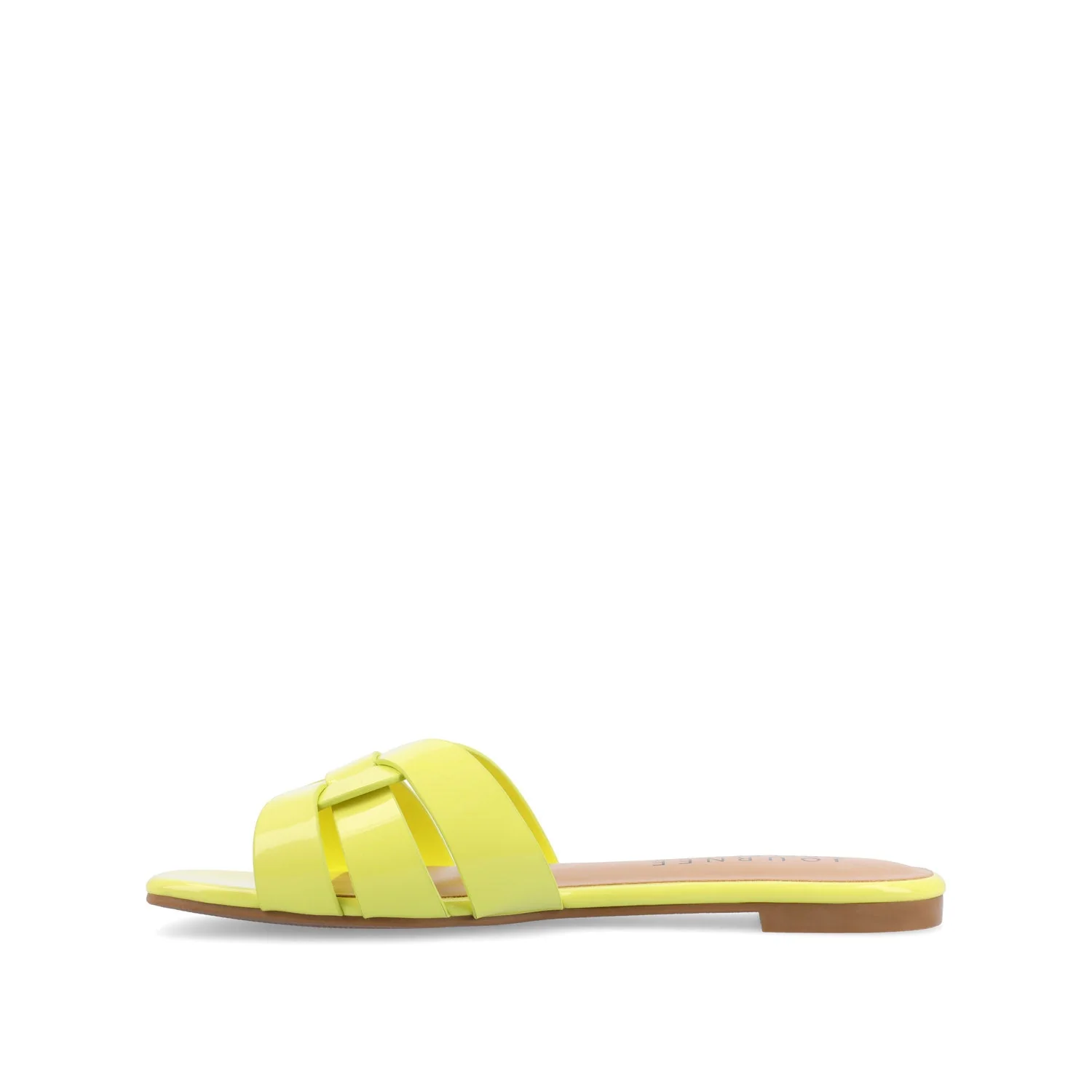 ARRINA SLIDE SANDALS IN STATEMENT PATENT - Yellow Patent - Image 3