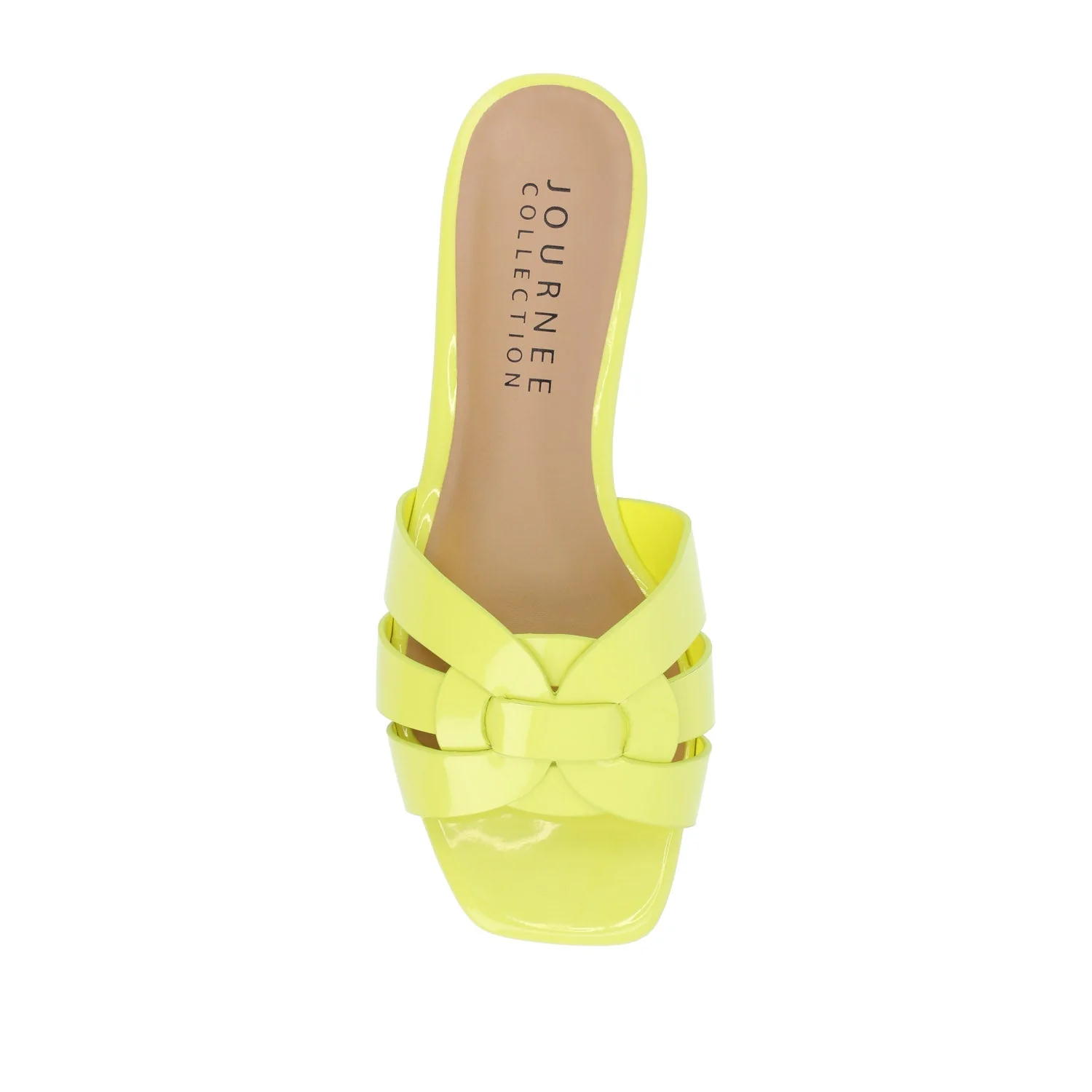 ARRINA SLIDE SANDALS IN STATEMENT PATENT - Yellow Patent - Image 6