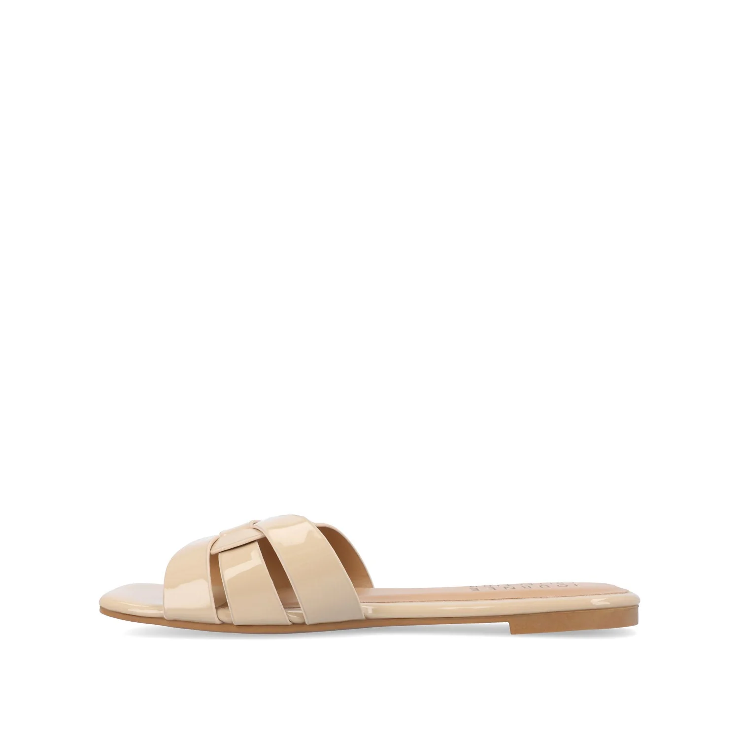 ARRINA SLIDE SANDALS IN BASIC PATENT - Nude Patent - Image 4