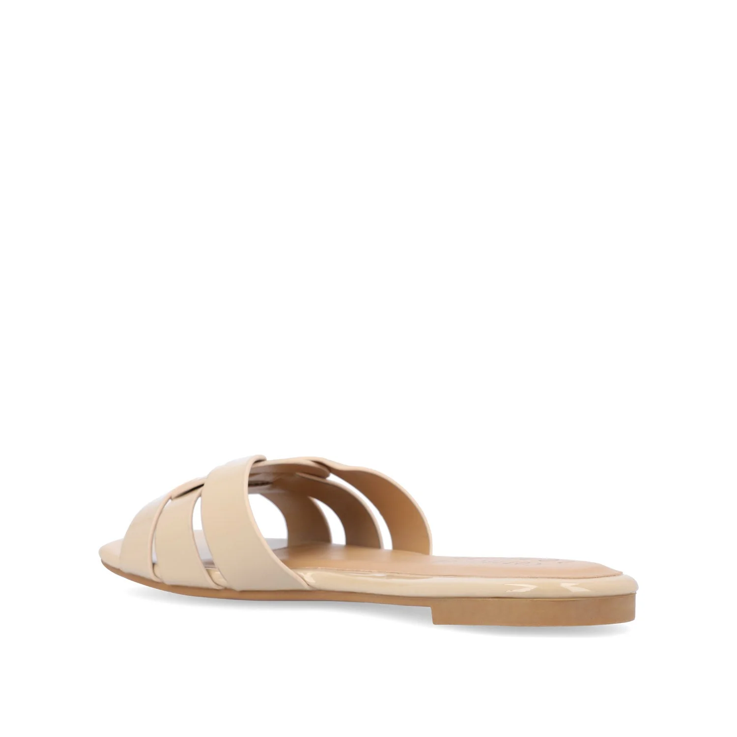 ARRINA SLIDE SANDALS IN BASIC PATENT - Nude Patent - Image 5