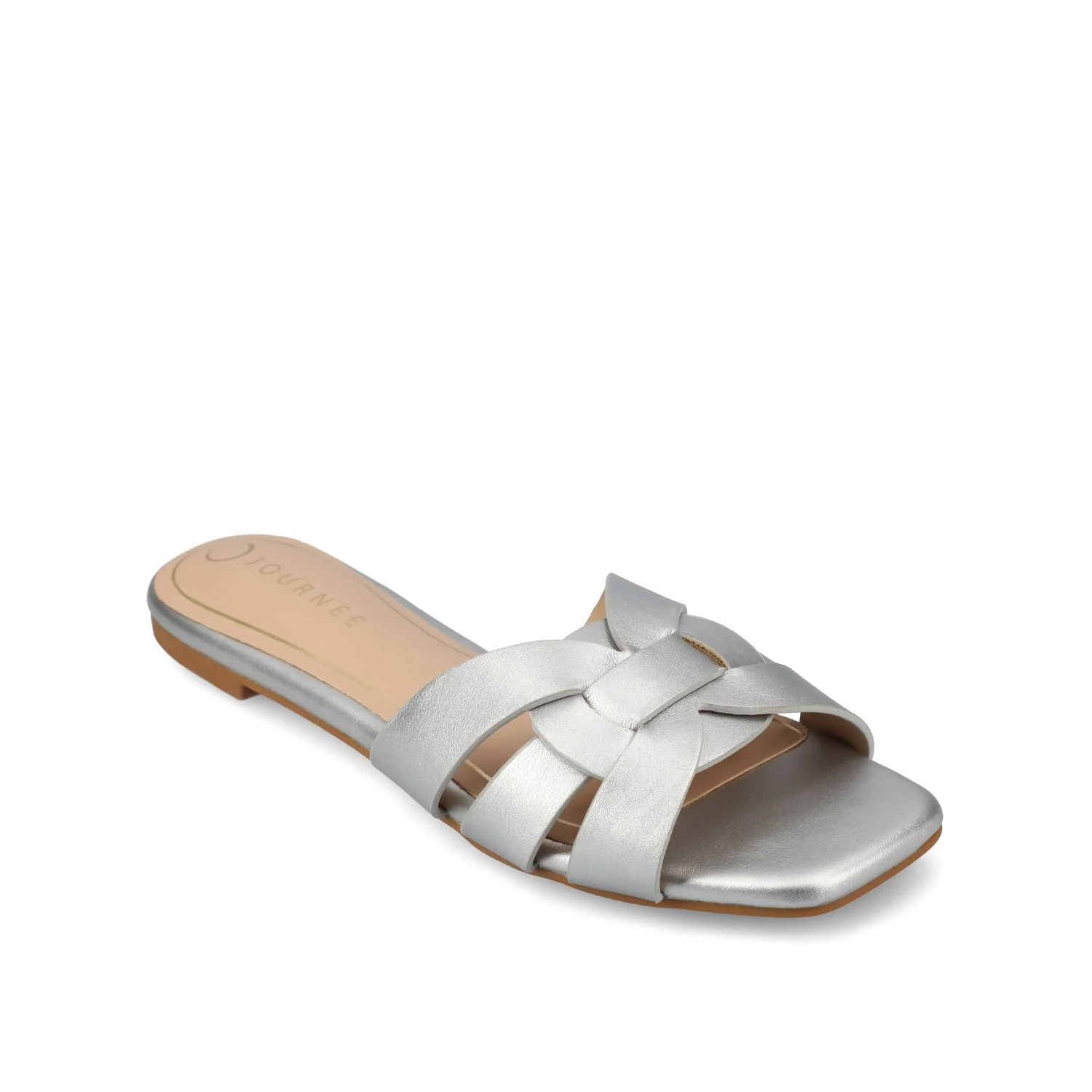 ARRINA SLIDE SANDALS IN BASIC PATENT - Silver PU - Image 2