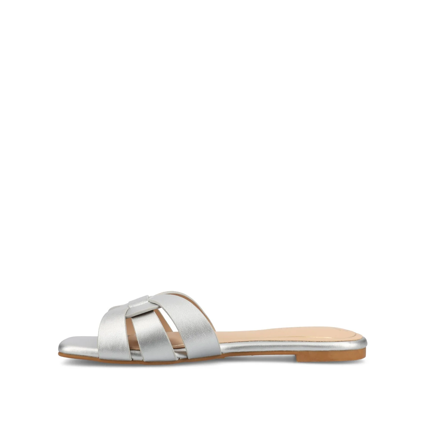 ARRINA SLIDE SANDALS IN BASIC PATENT - Silver PU - Image 3