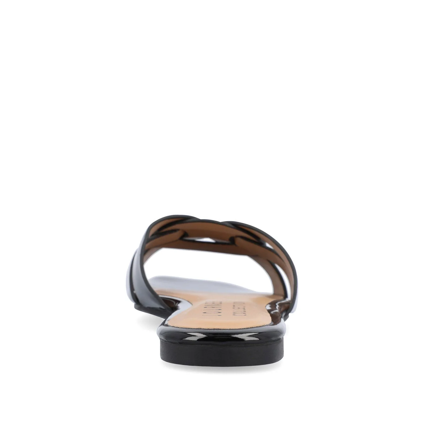 ARRINA BASIC PATENT SLIDE SANDALS IN WIDE - Black Patent - Image 7