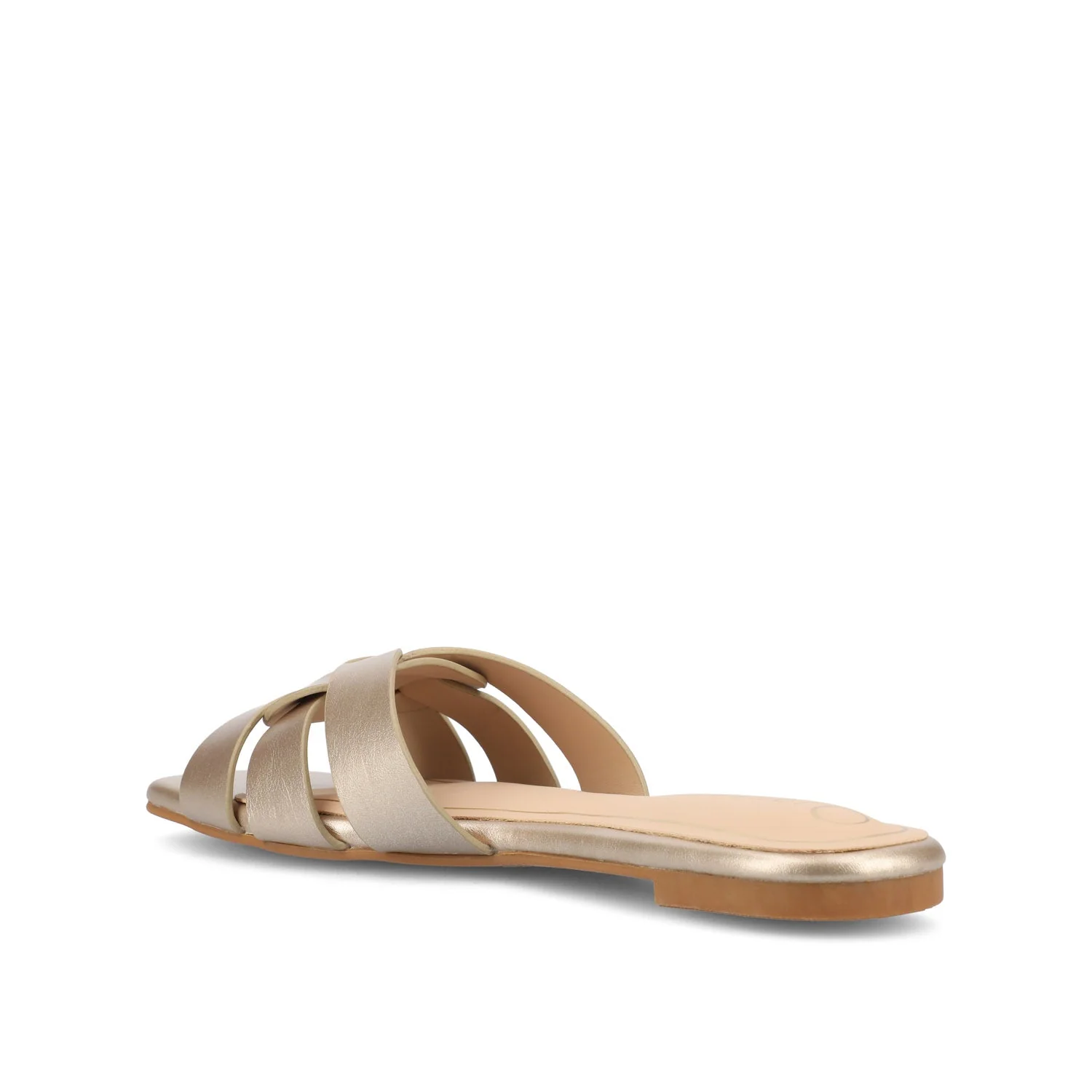 ARRINA BASIC PATENT SLIDE SANDALS IN WIDE - Champagne PU - Image 4