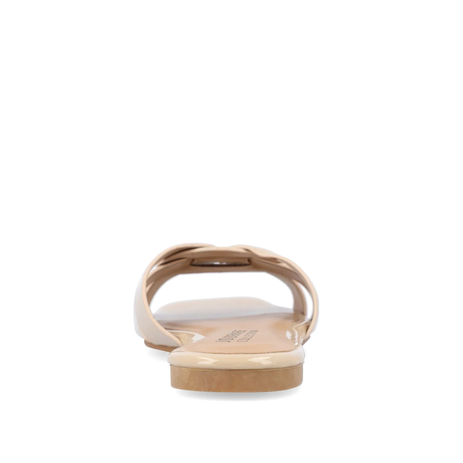 ARRINA BASIC PATENT SLIDE SANDALS IN WIDE - Nude Patent - Image 8