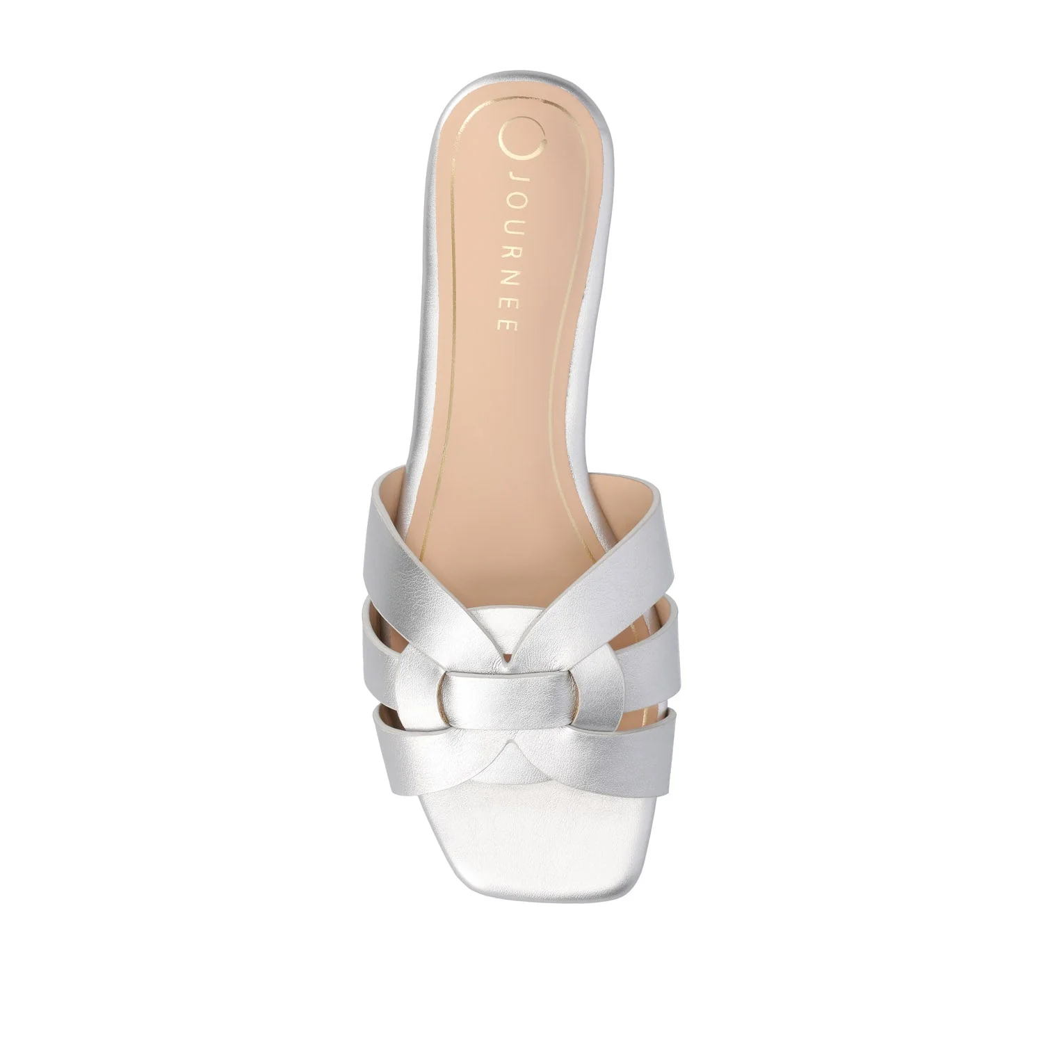 ARRINA BASIC PATENT SLIDE SANDALS IN WIDE - Silver PU - Image 6