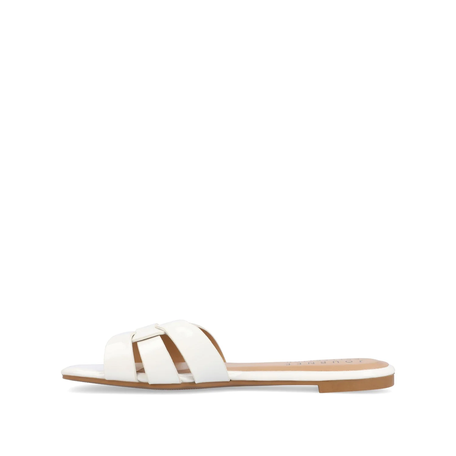 ARRINA BASIC PATENT SLIDE SANDALS IN WIDE - White Patent - Image 3
