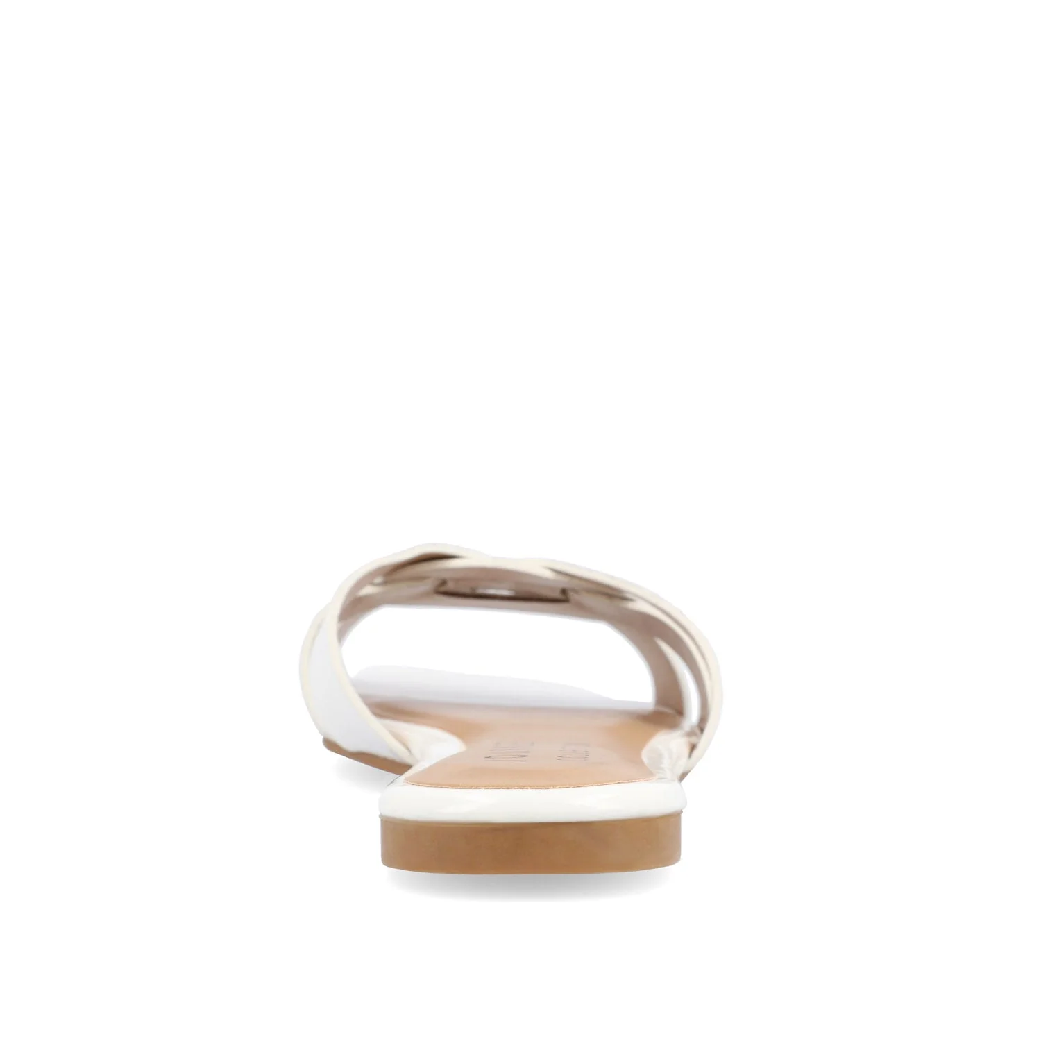 ARRINA BASIC PATENT SLIDE SANDALS IN WIDE - White Patent - Image 7