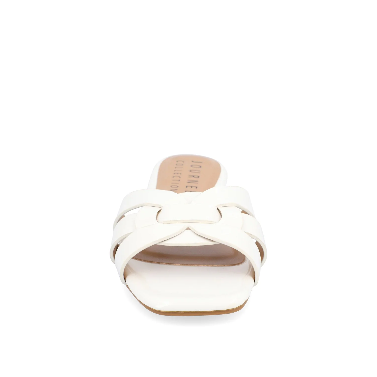 ARRINA SLIDE SANDALS IN BASIC PATENT - White Patent - Image 5