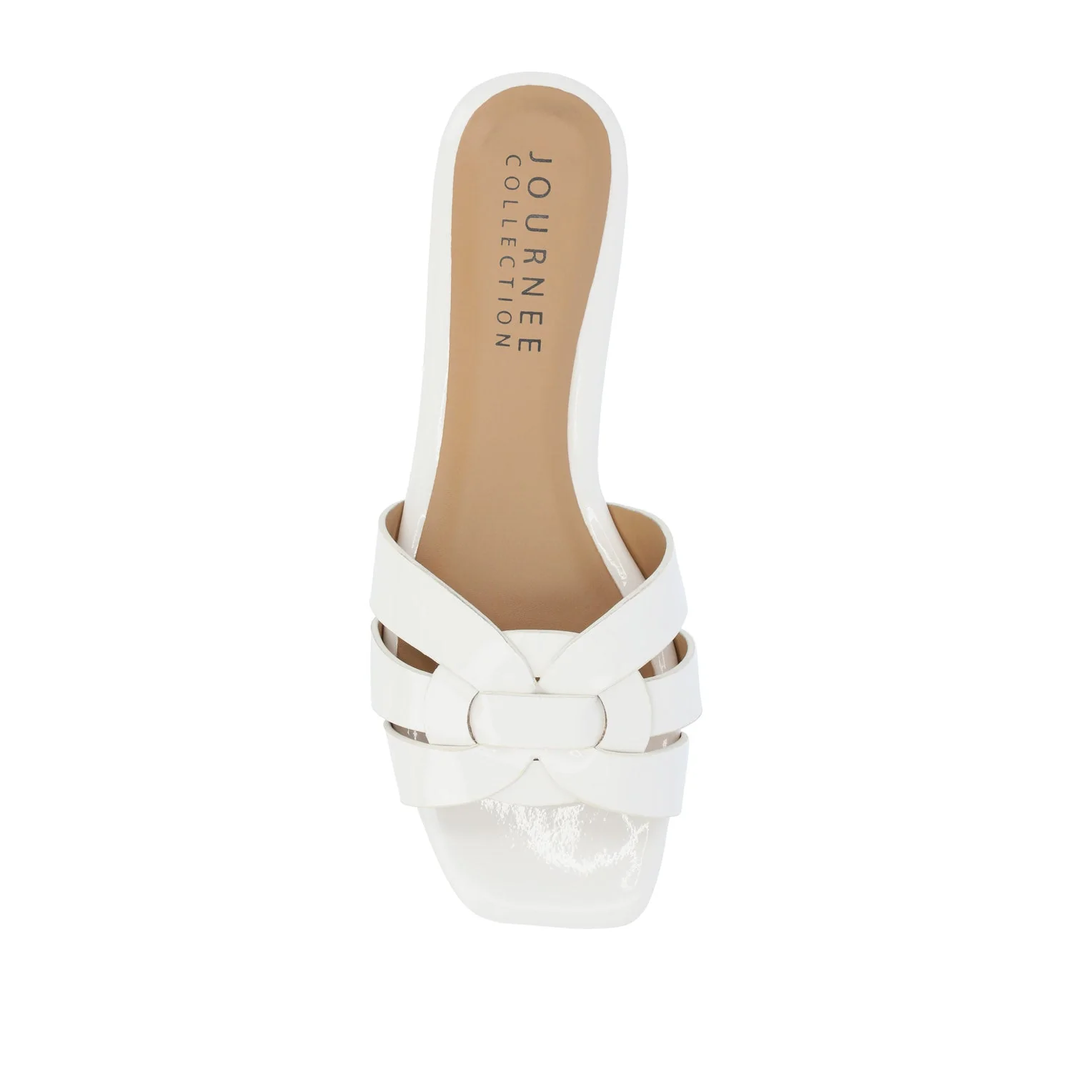 ARRINA SLIDE SANDALS IN BASIC PATENT - White Patent - Image 6