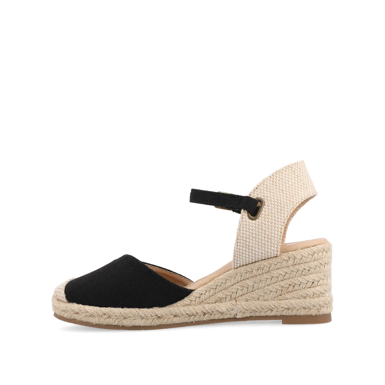 ASHLYN ESPADRILLE WEDGE SANDALS IN CANVAS - Black Fabric - Image 3