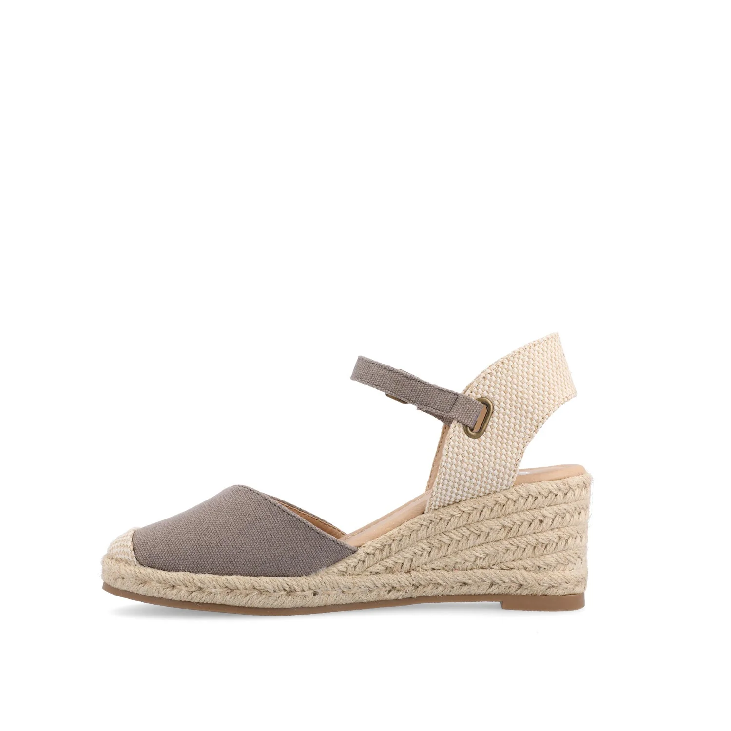 ASHLYN ESPADRILLE WEDGE SANDALS IN CANVAS - Grey Fabric - Image 3