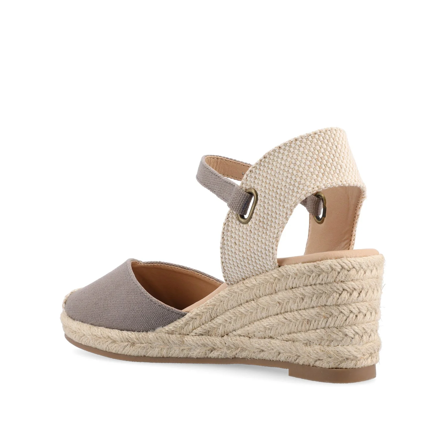 ASHLYN ESPADRILLE WEDGE SANDALS IN CANVAS - Grey Fabric - Image 4