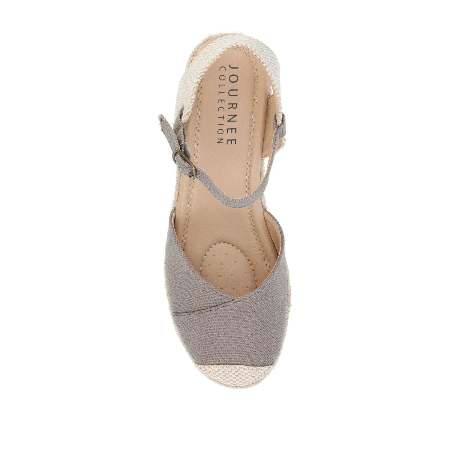 ASHLYN ESPADRILLE WEDGE SANDALS IN CANVAS - Grey Fabric - Image 6