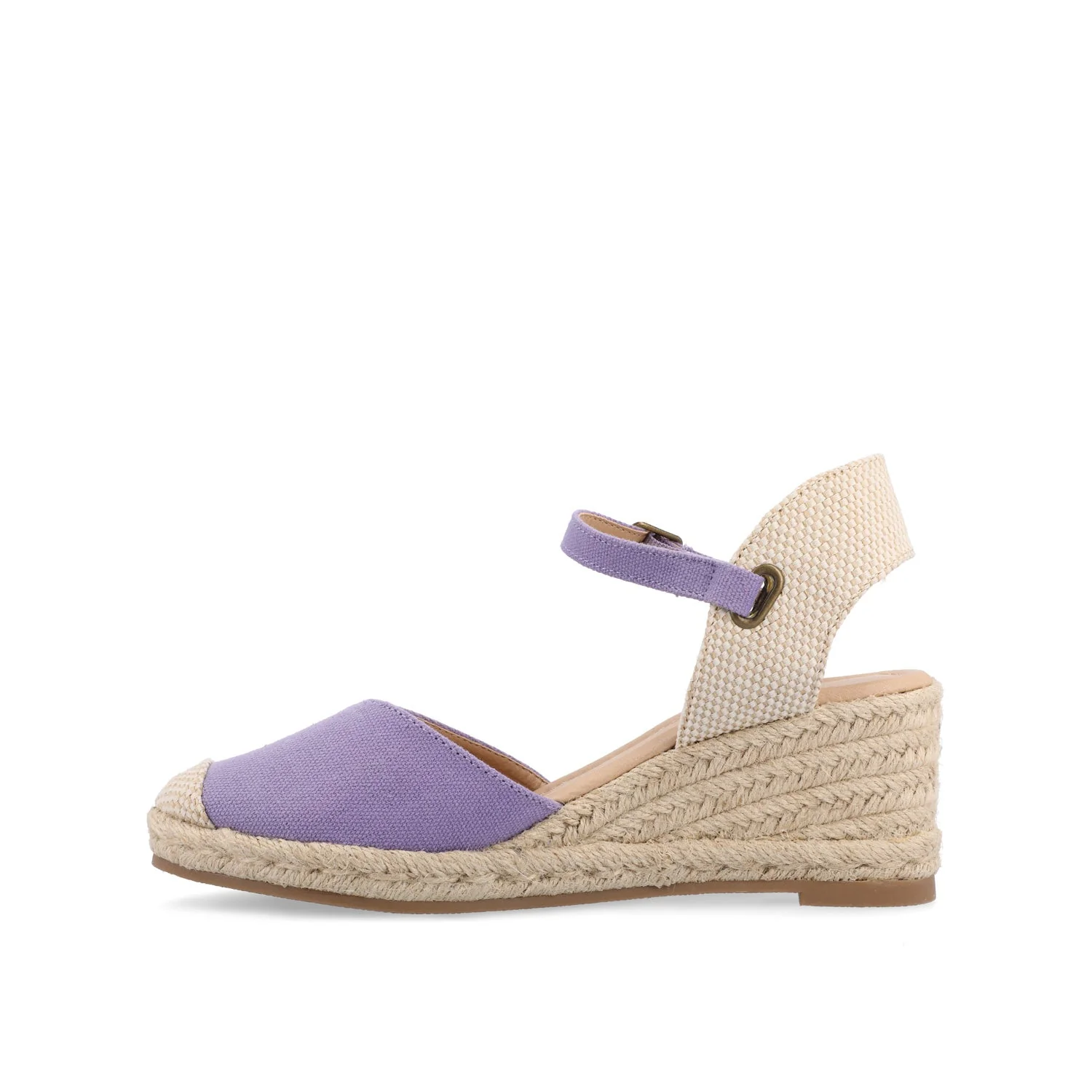 ASHLYN ESPADRILLE WEDGE SANDALS IN CANVAS - Purple Fabric - Image 3