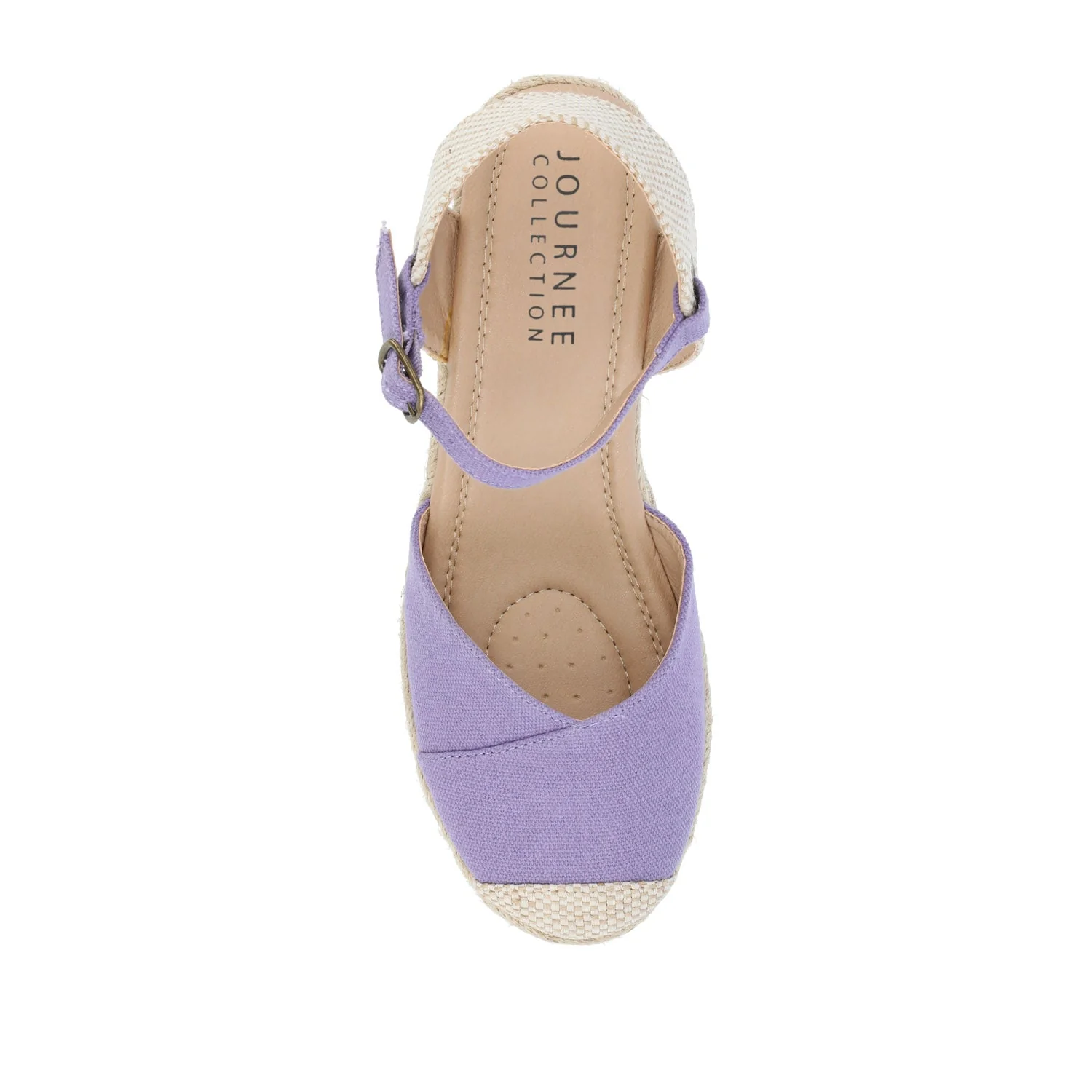 ASHLYN ESPADRILLE WEDGE SANDALS IN CANVAS - Purple Fabric - Image 6