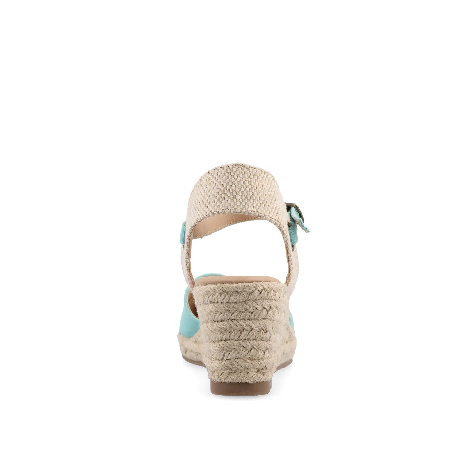 ASHLYN ESPADRILLE WEDGE SANDALS IN CANVAS - Teal Fabric - Image 7
