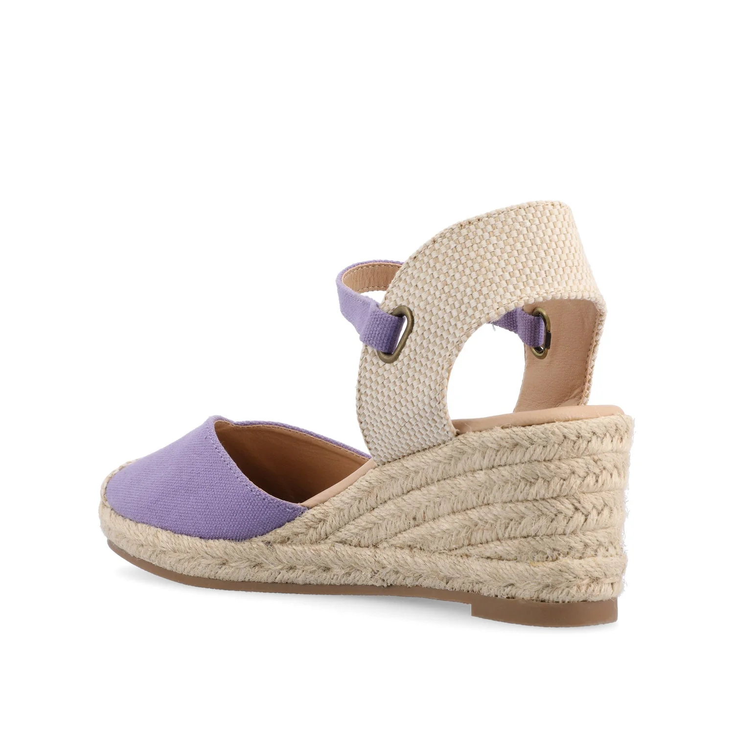 ASHLYN ESPADRILLE WEDGE SANDALS IN WIDE - Purple Fabric - Image 4