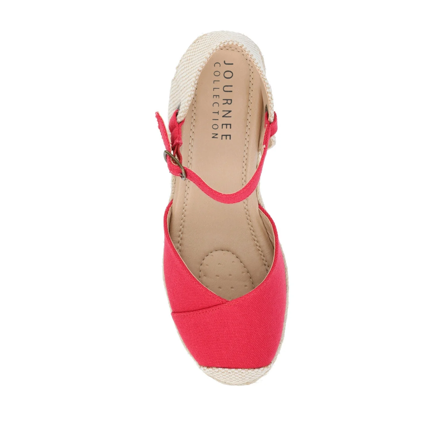 ASHLYN ESPADRILLE WEDGE SANDALS IN WIDE - Red Fabric - Image 6