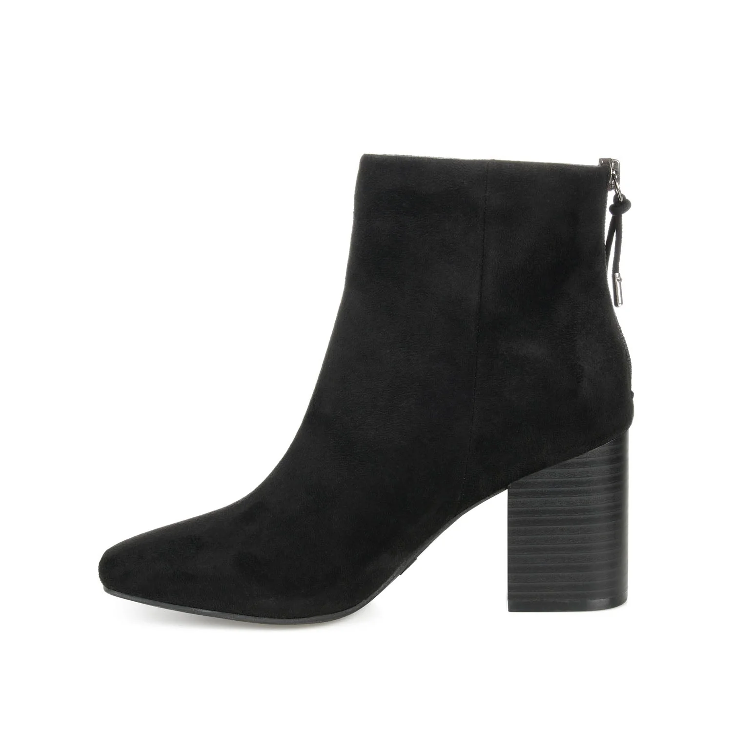AUDRINA BLOCK HEELED BOOTIES IN VEGAN LEATHER - Black - Image 3