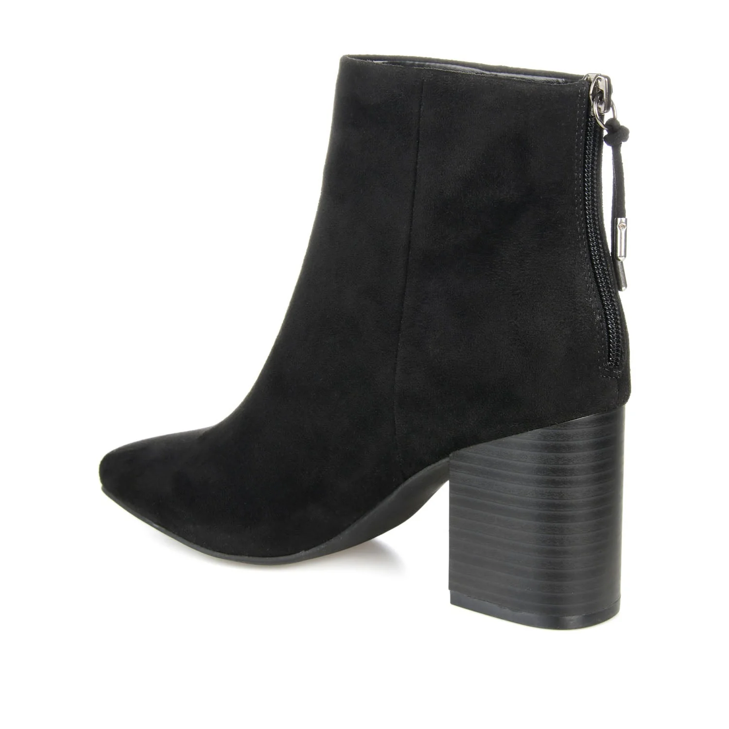 AUDRINA BLOCK HEELED BOOTIES IN VEGAN LEATHER - Black - Image 4