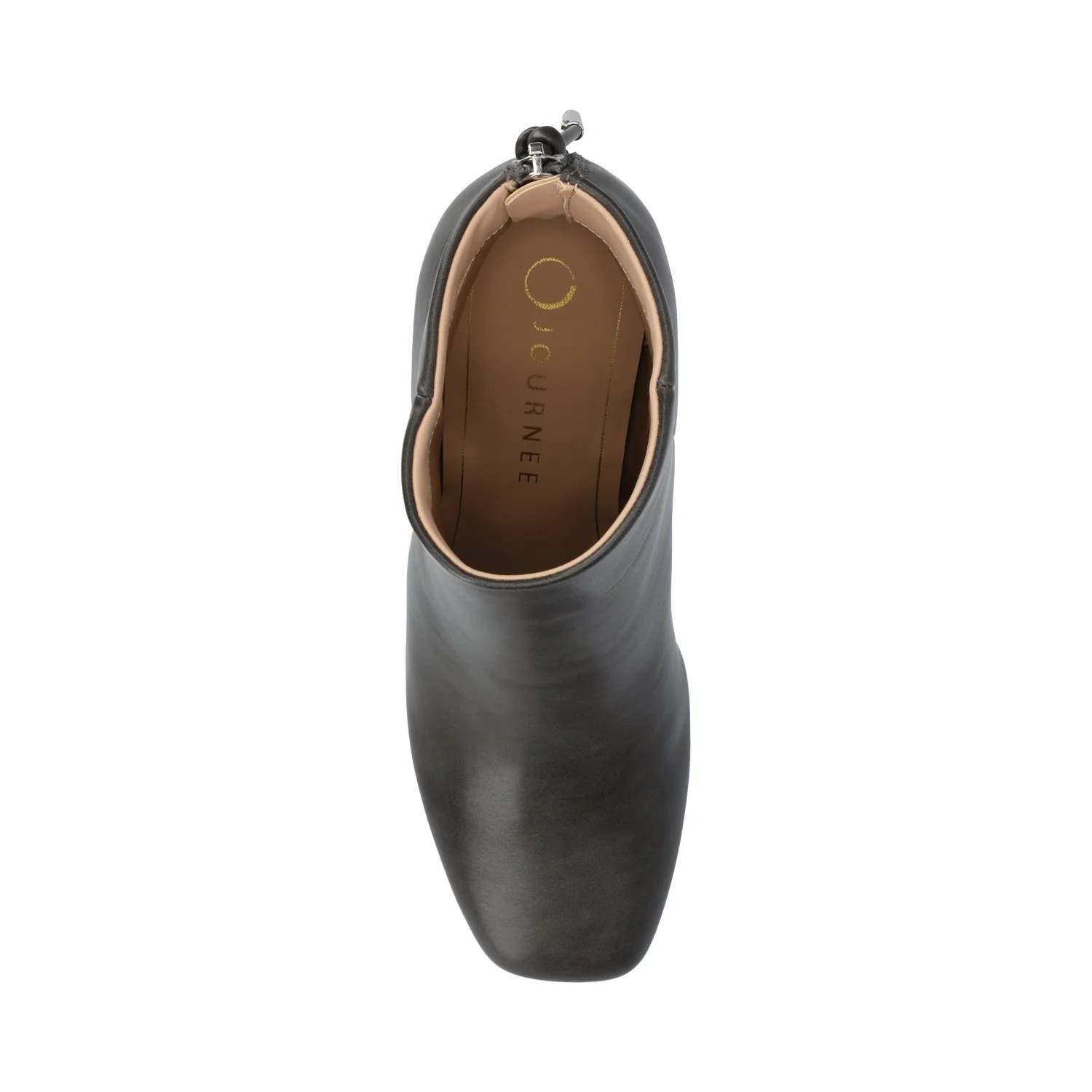 AUDRINA BLOCK HEELED BOOTIES IN VEGAN LEATHER - Charcoal PU - Image 4