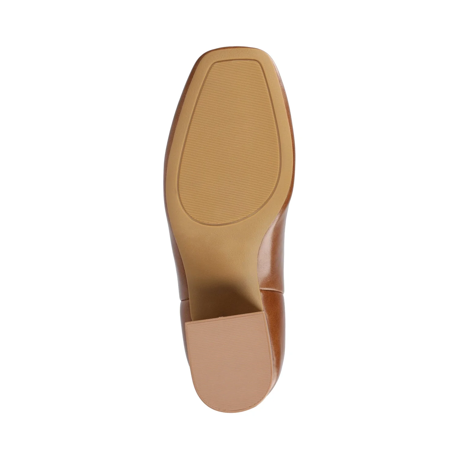 AUDRINA BLOCK HEELED BOOTIES IN VEGAN LEATHER - Cognac PU - Image 5