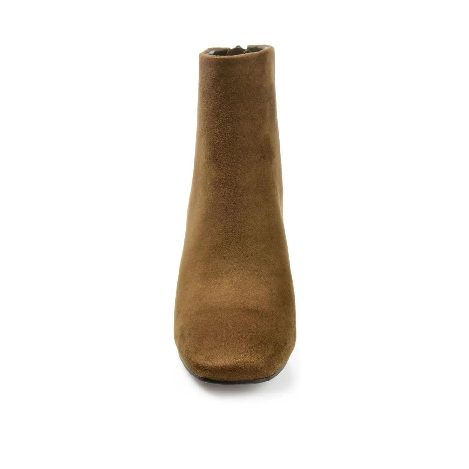 AUDRINA BLOCK HEELED BOOTIES IN VEGAN LEATHER - Olive - Image 5